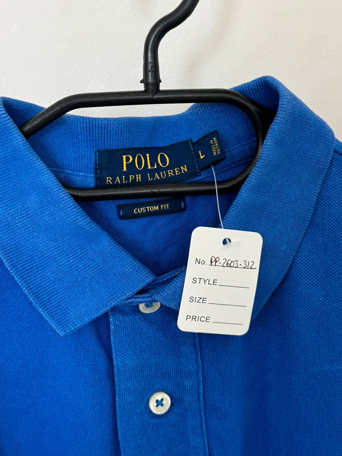 Polo piqué custom fit Polo Ralph Lauren bleu roi taille L - PP2603312 - Photo 6/9