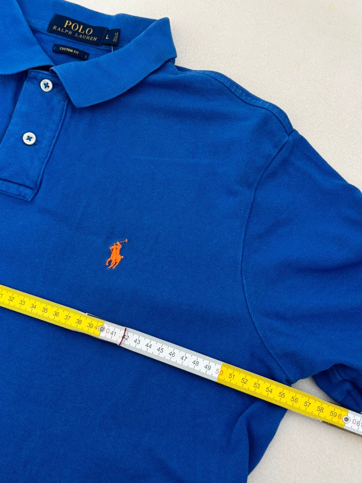 Polo piqué custom fit Polo Ralph Lauren bleu roi taille L - PP2603312 - Photo 8/9
