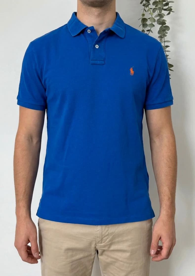 Polo piqué custom fit Polo Ralph Lauren bleu roi taille L - PP2603312 - Photo 1/9
