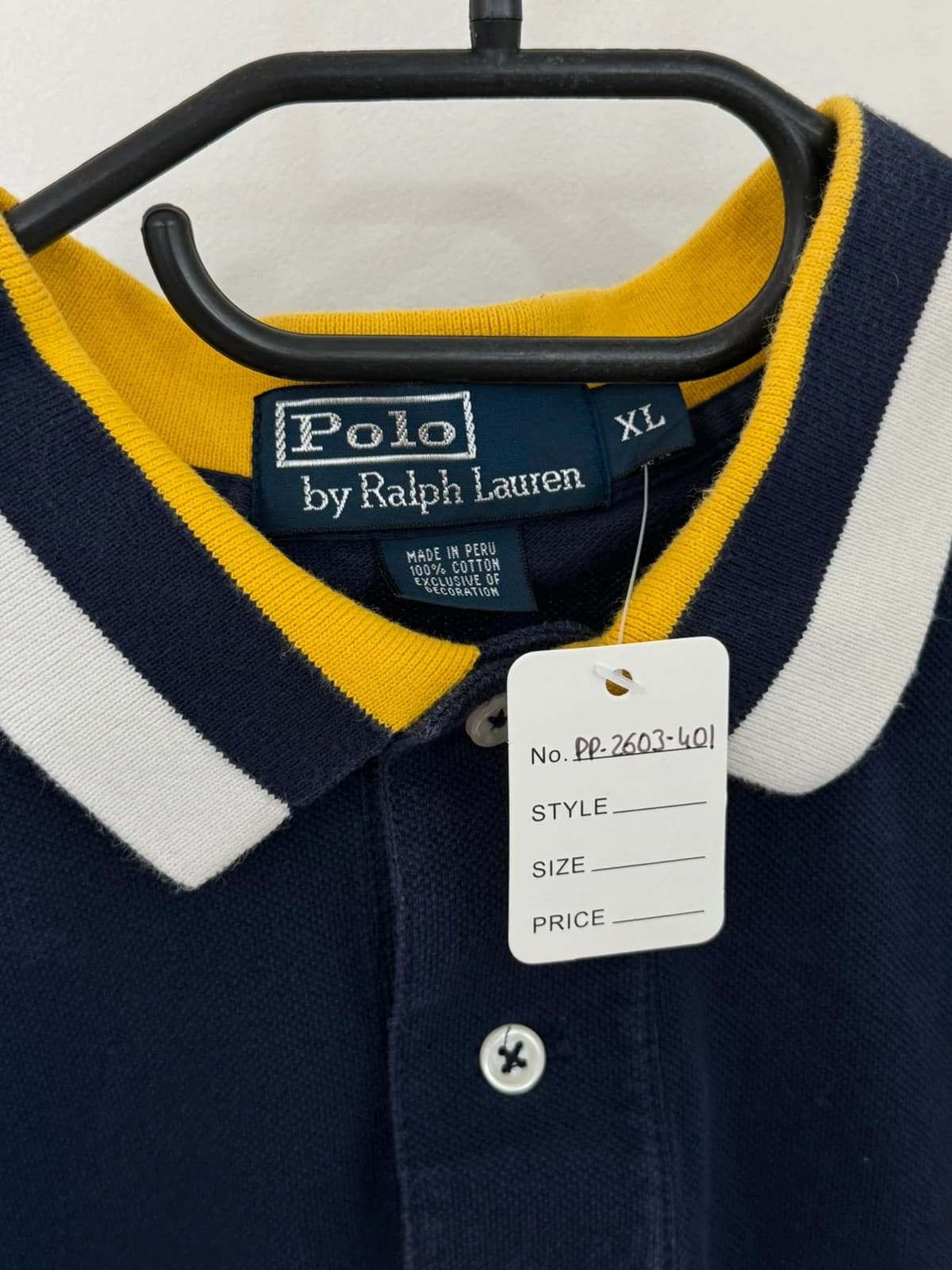 Polo piqué Big Pony jaune Polo Ralph Lauren bleu marine taille XL - PP2603401 - Photo 6/8