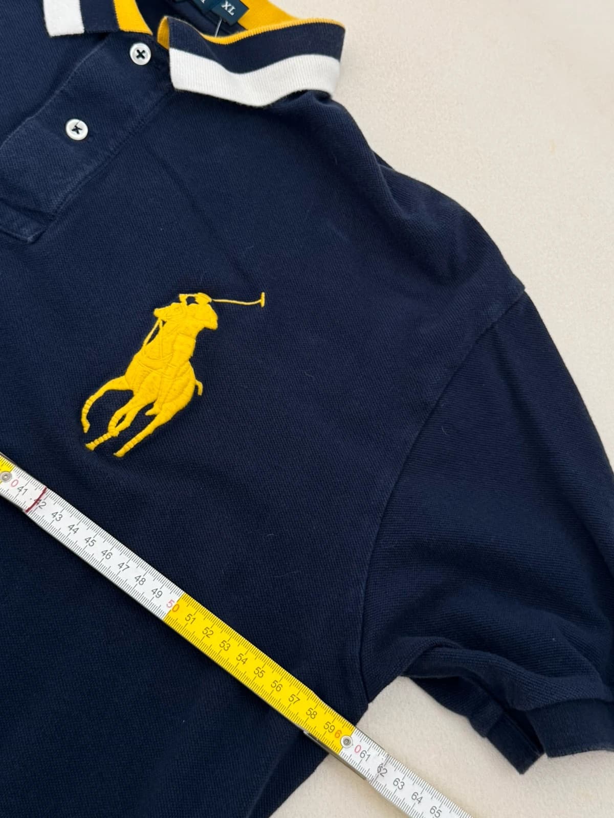 Polo piqué Big Pony jaune Polo Ralph Lauren bleu marine taille XL - PP2603401 - Photo 7/8