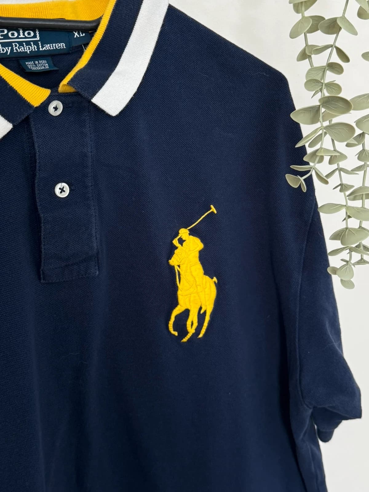 Polo piqué Big Pony jaune Polo Ralph Lauren bleu marine taille XL - PP2603401 - Photo 3/8