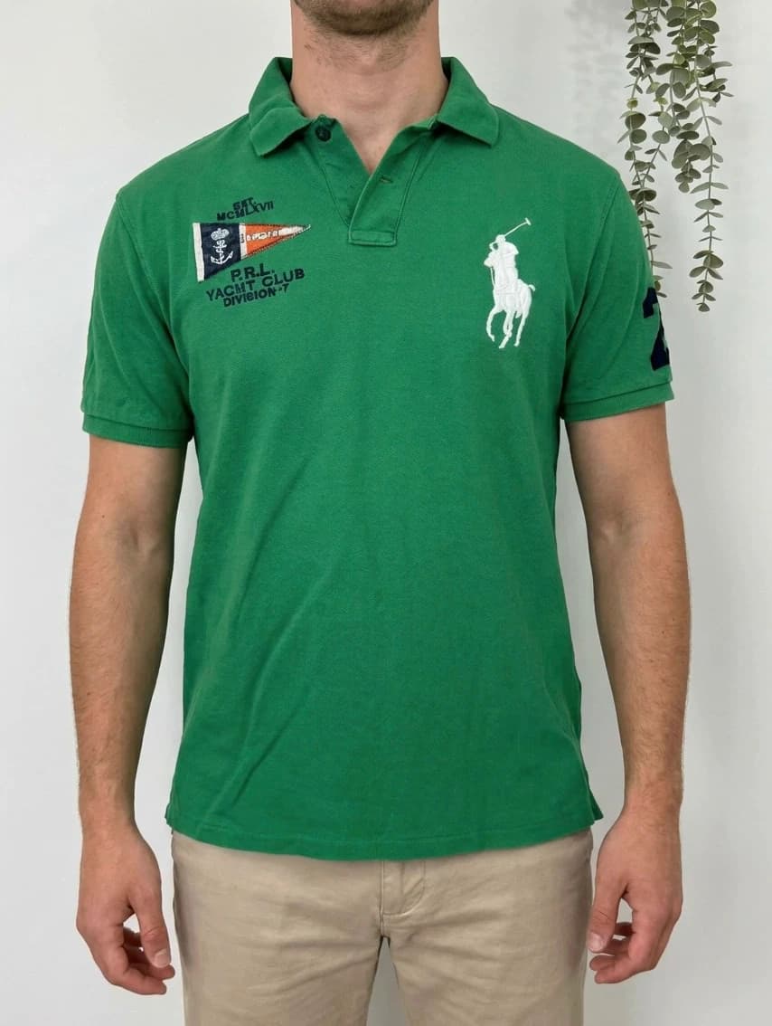 Polo piqué custom fit Polo Ralph Lauren Yacht Club vert big logo taille XL - PP2603248 - Photo 1/10