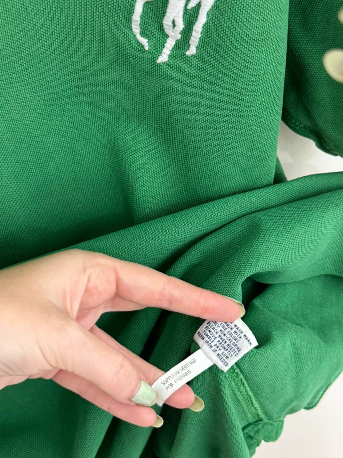 Polo piqué custom fit Polo Ralph Lauren Yacht Club vert big logo taille XL - PP2603248 - Photo 7/10