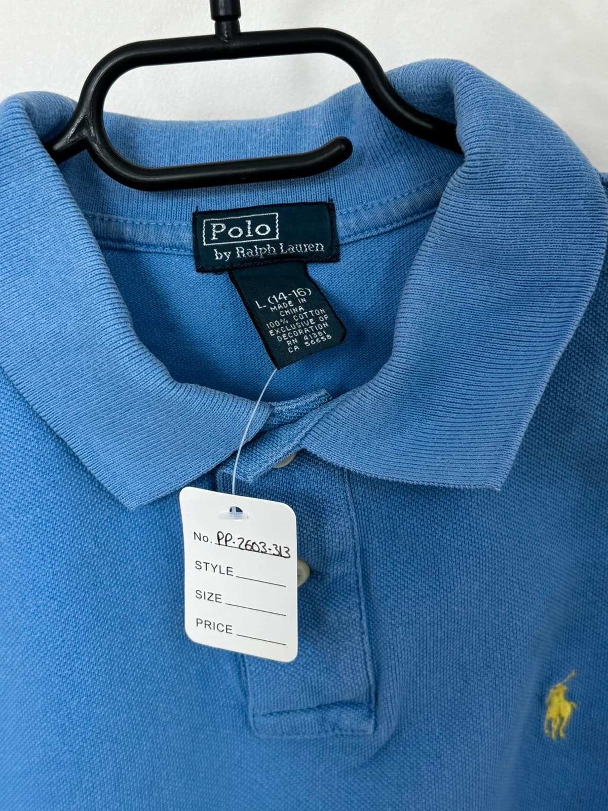 Polo piqué Polo Ralph Lauren bleu logo jaune taille 14-16/XS - PP2603313 - Photo 4/8