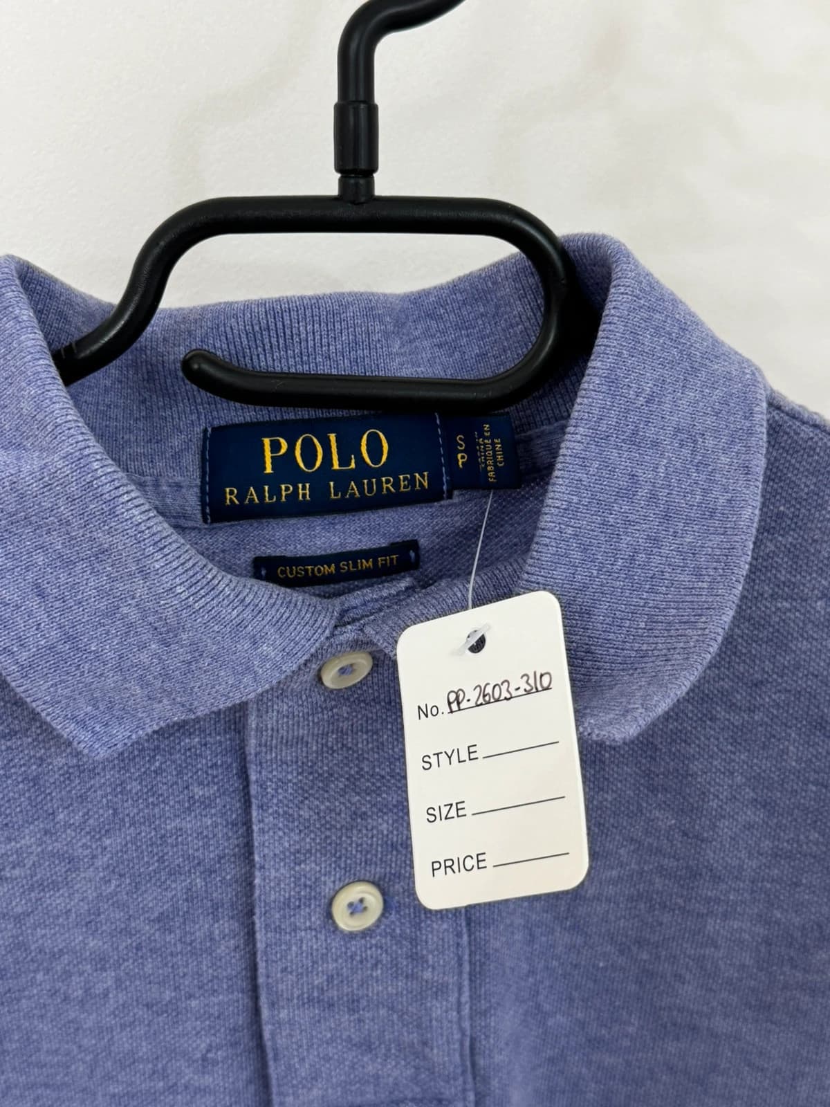 Polo piqué custom slim fit Polo Ralph Lauren violet taille S - PP2603310 - Photo 4/8