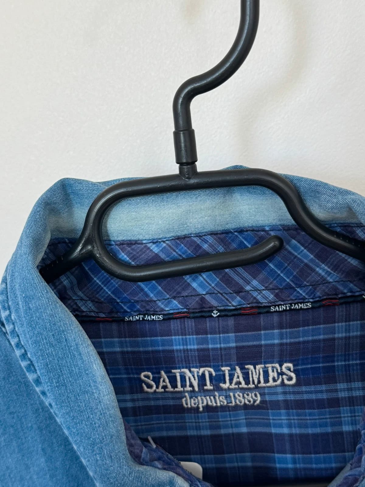 데님 셔츠 Saint James 블루 사이즈 L - VG26055 - 사진 6/10