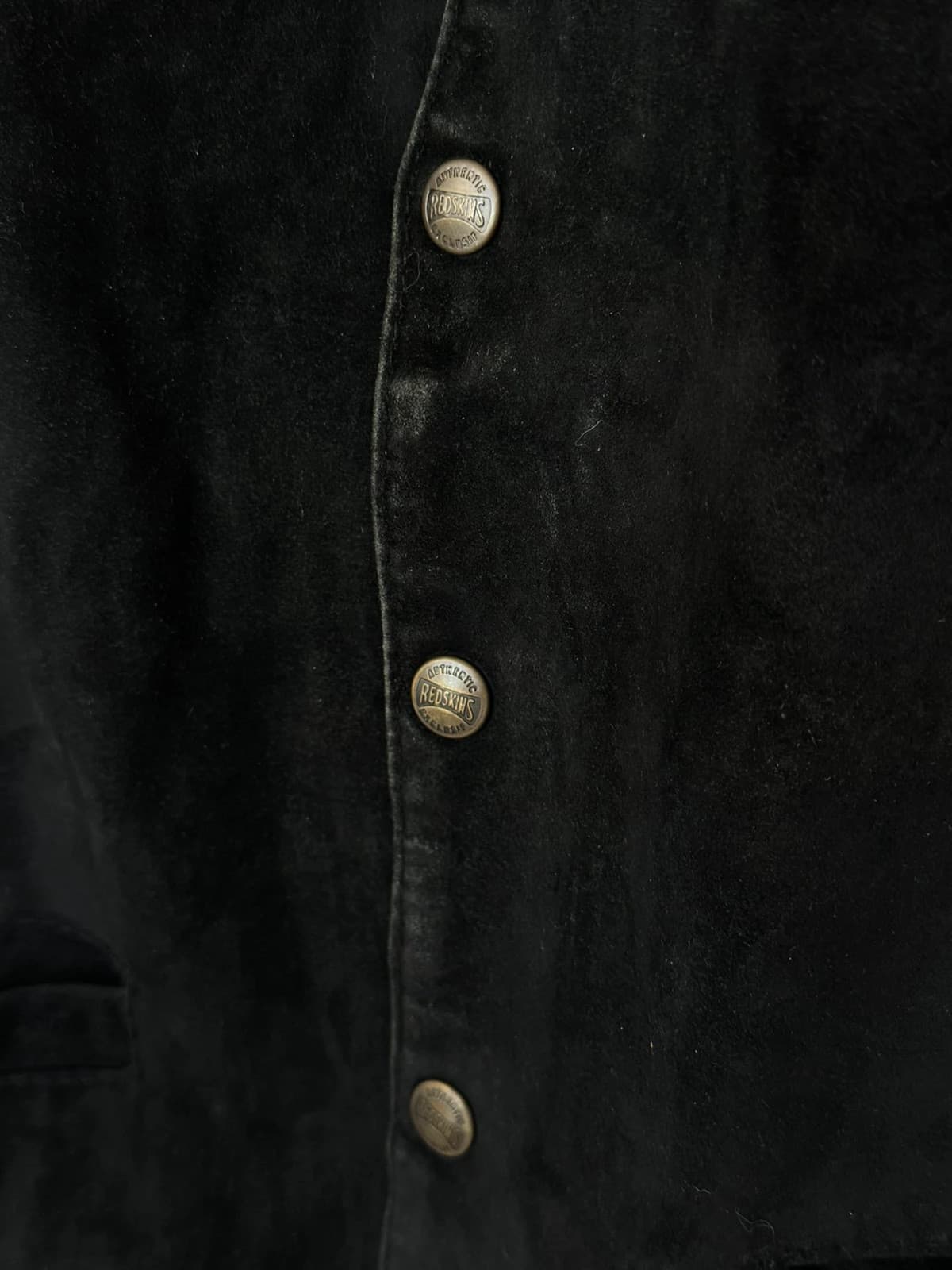 Gilet sans manches cuir suédé Redskins noir reflets vert foncé taille S - Photo 4/11