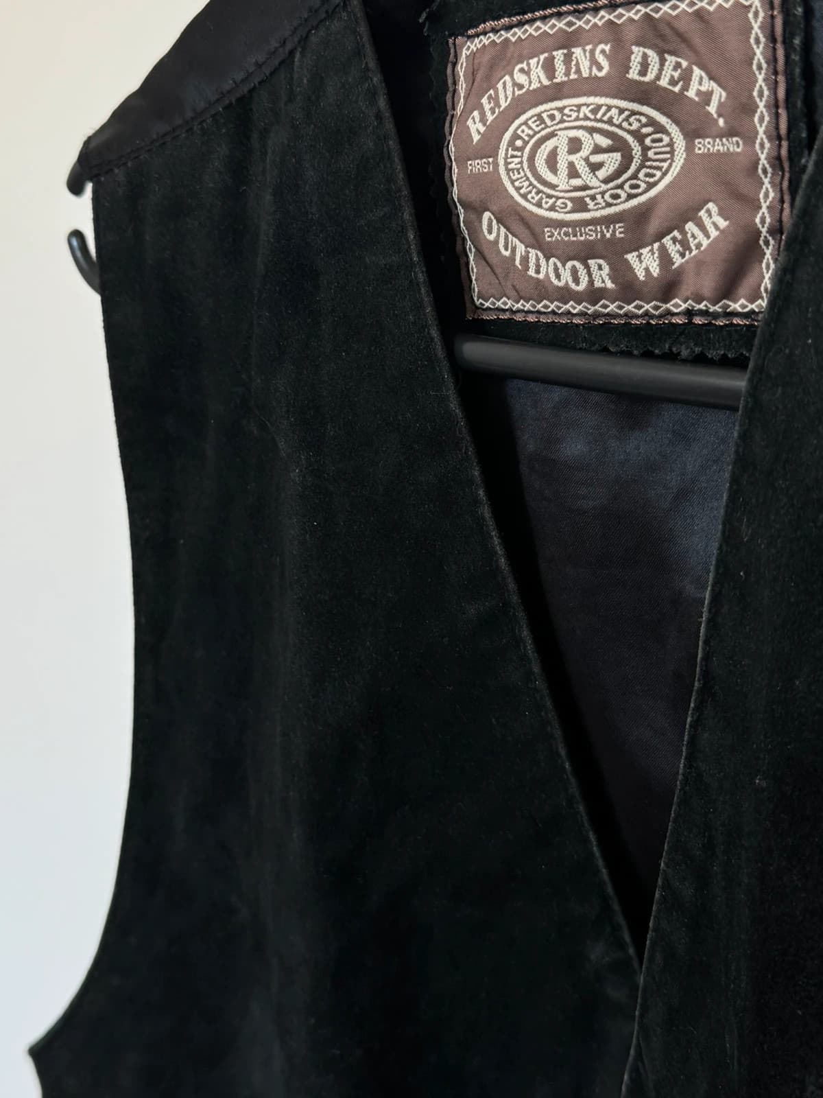 Gilet sans manches cuir suédé Redskins noir reflets vert foncé taille S - Photo 8/11