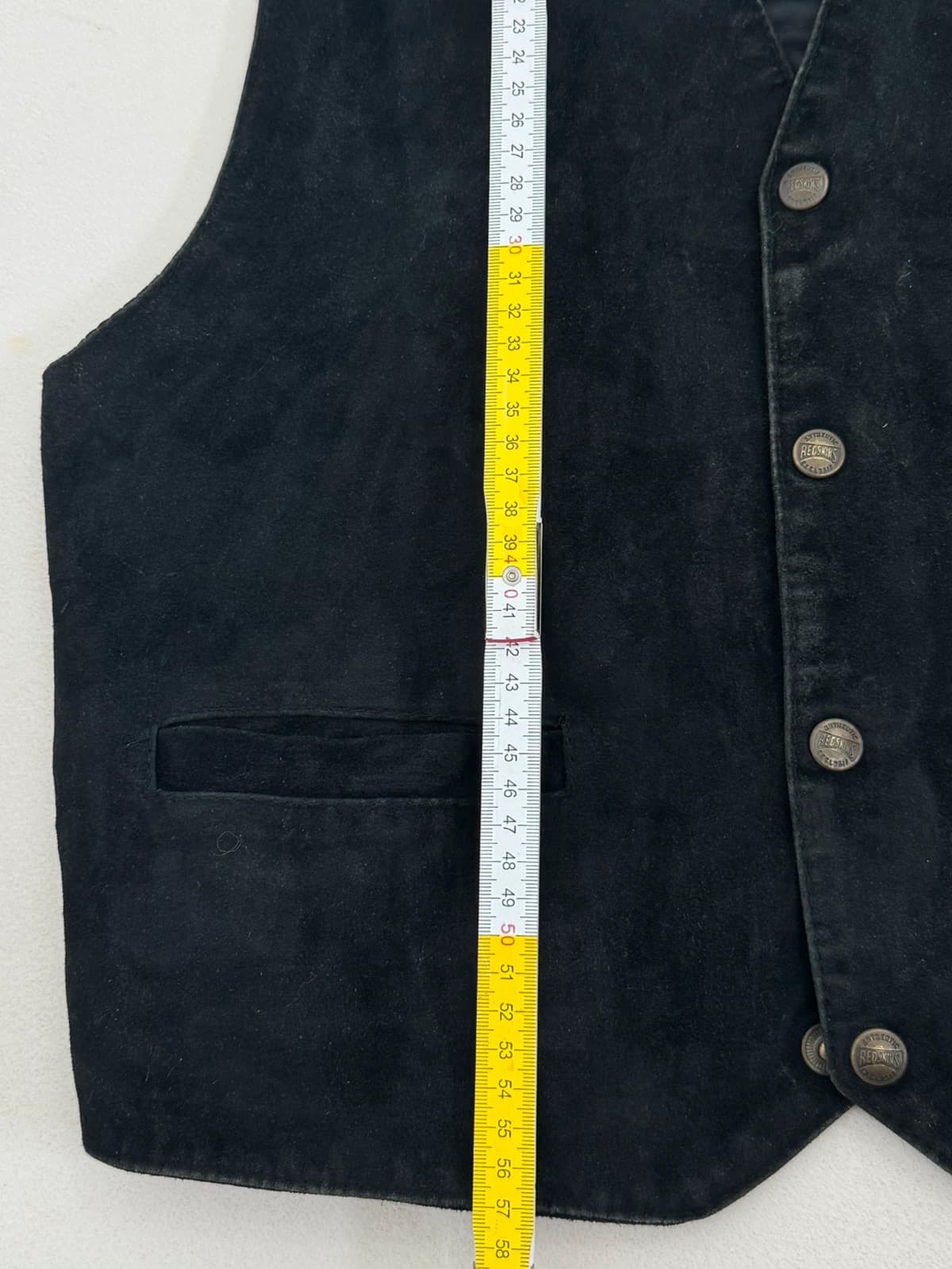 Gilet sans manches cuir suédé Redskins noir reflets vert foncé taille S - Photo 11/11