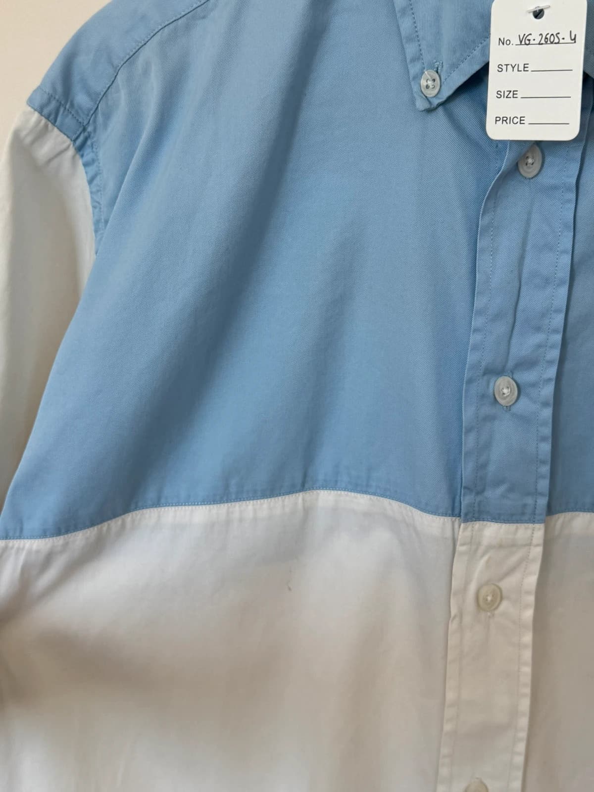 Chemise manches courtes Eden Park Team colorblock bleu blanc rose logo brodé taille M - VG26054 - Photo 6/10