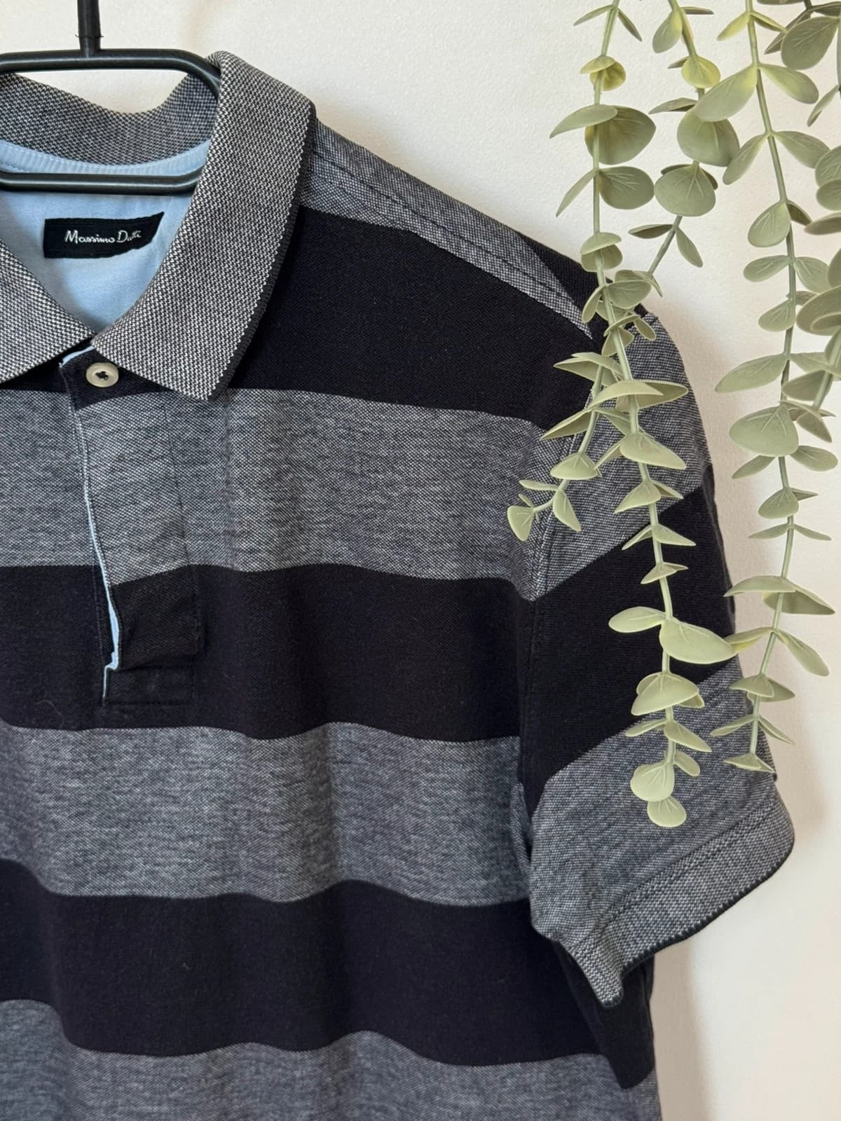 Polo piqué rayé Massimo Dutti gris noir taille M - DN260536 - Photo 3/7