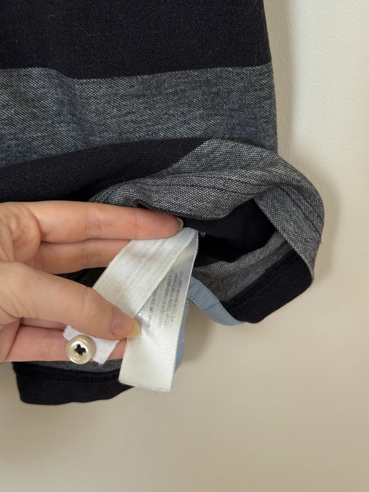 Polo piqué rayé Massimo Dutti gris noir taille M - DN260536 - Photo 6/7