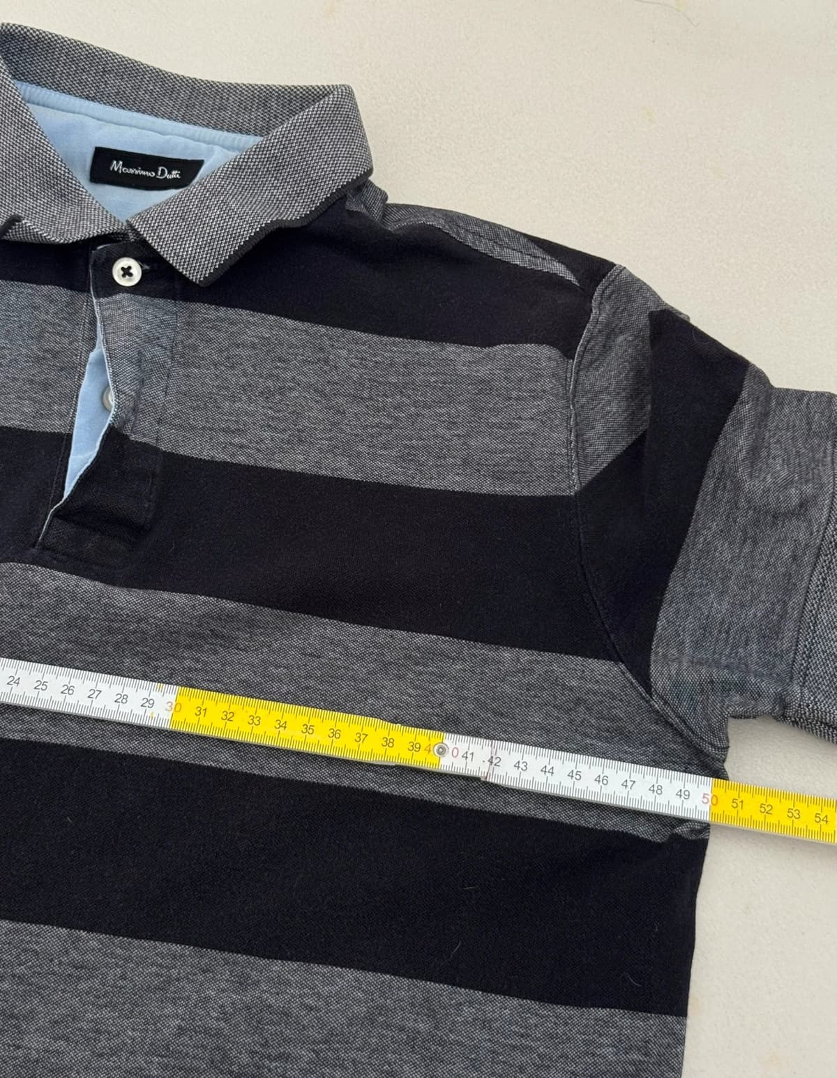 Polo piqué rayé Massimo Dutti gris noir taille M - DN260536 - Photo 7/7
