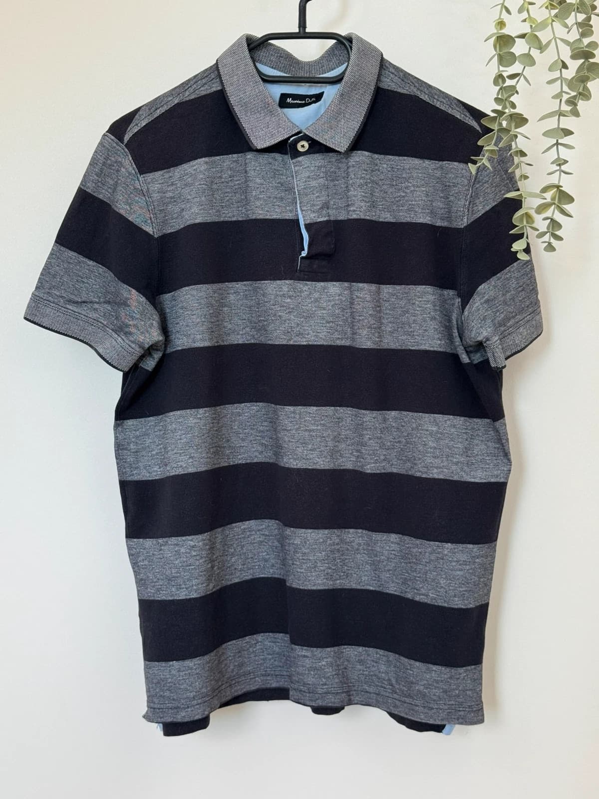 Polo piqué rayé Massimo Dutti gris noir taille M - DN260536 - Photo 2/7