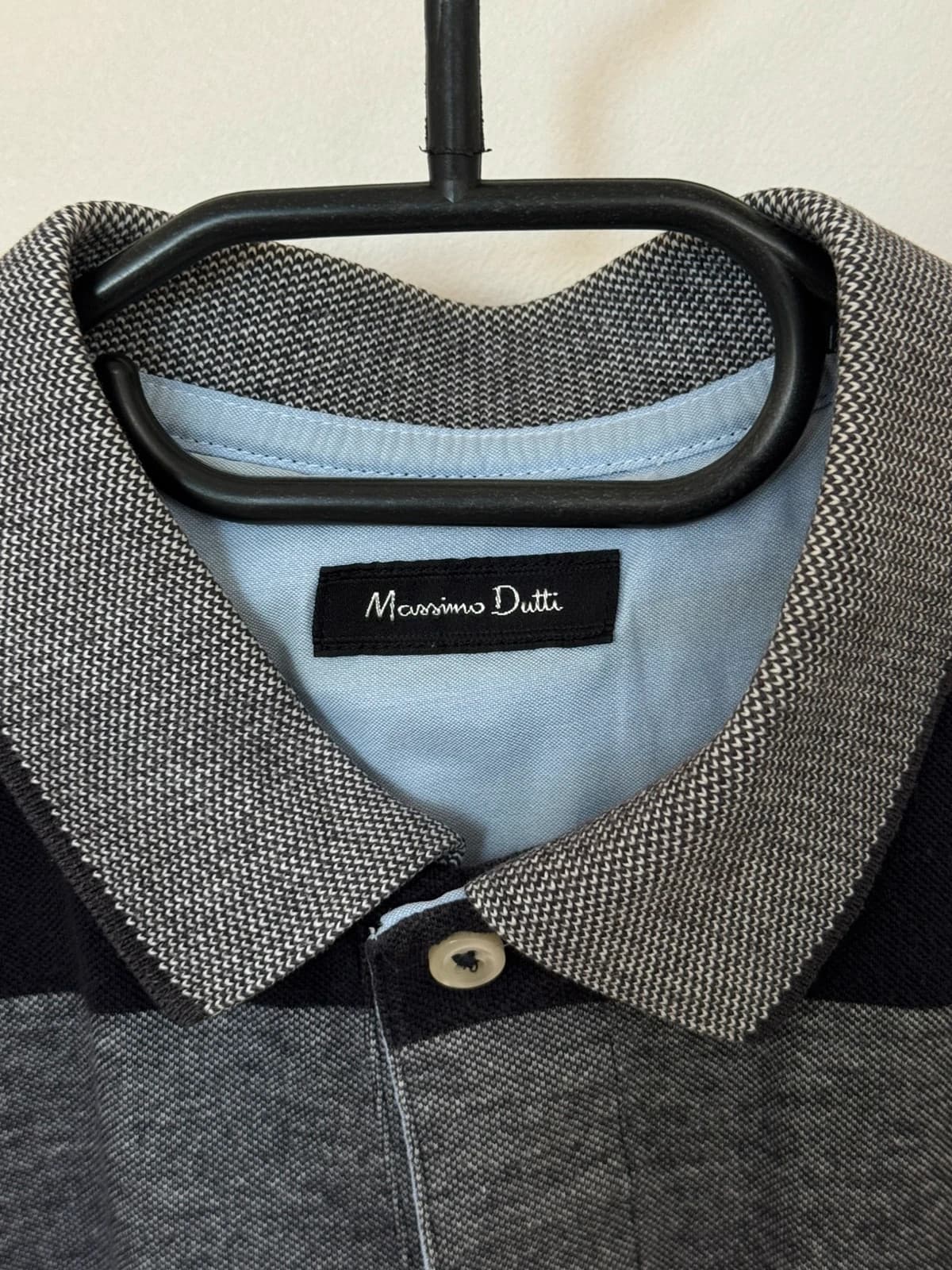 Polo piqué rayé Massimo Dutti gris noir taille M - DN260536 - Photo 4/7