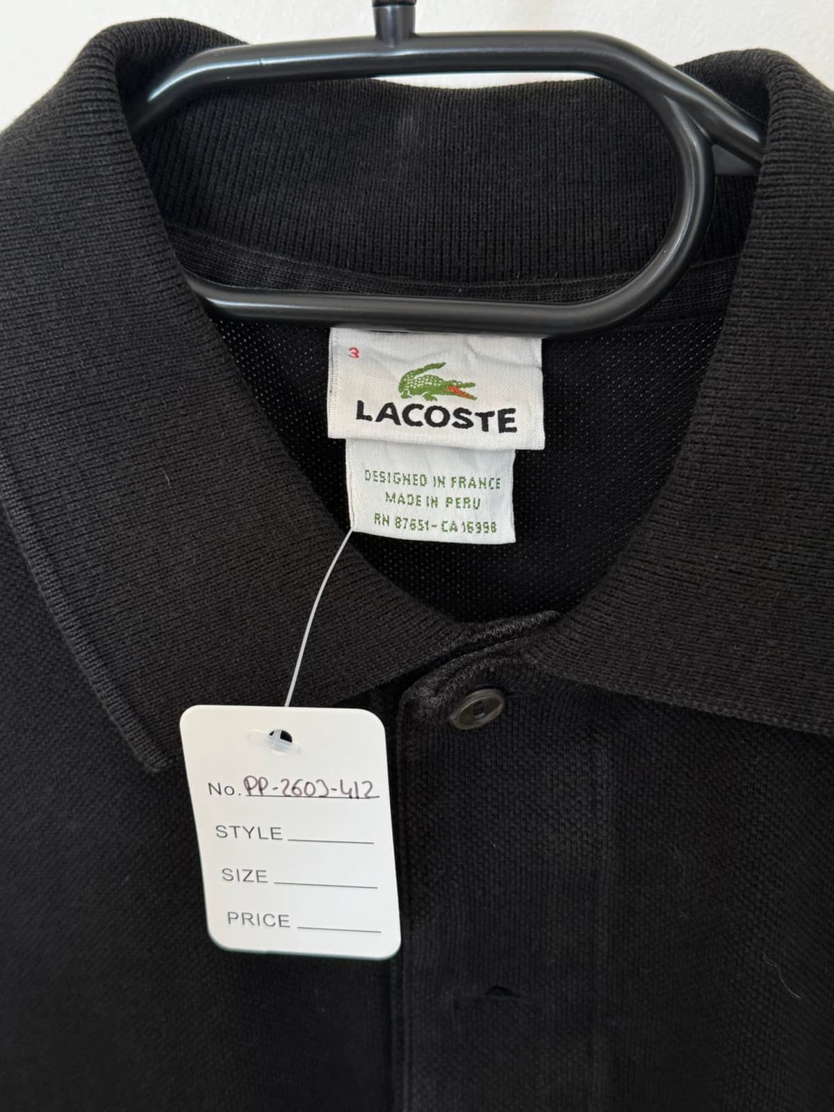 Polo piqué Lacoste noir taille 3/S - PP2603412 - Photo 4/9