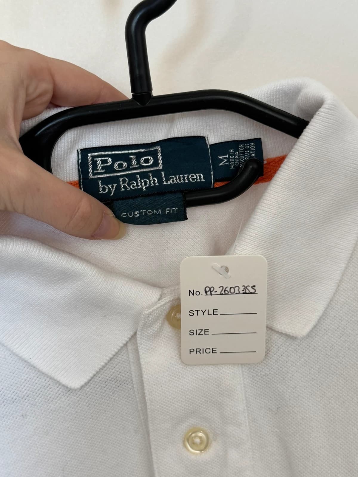 Polo piqué custom fit Polo Ralph Lauren blanc USA taille M - PP2603355 - Photo 3/9