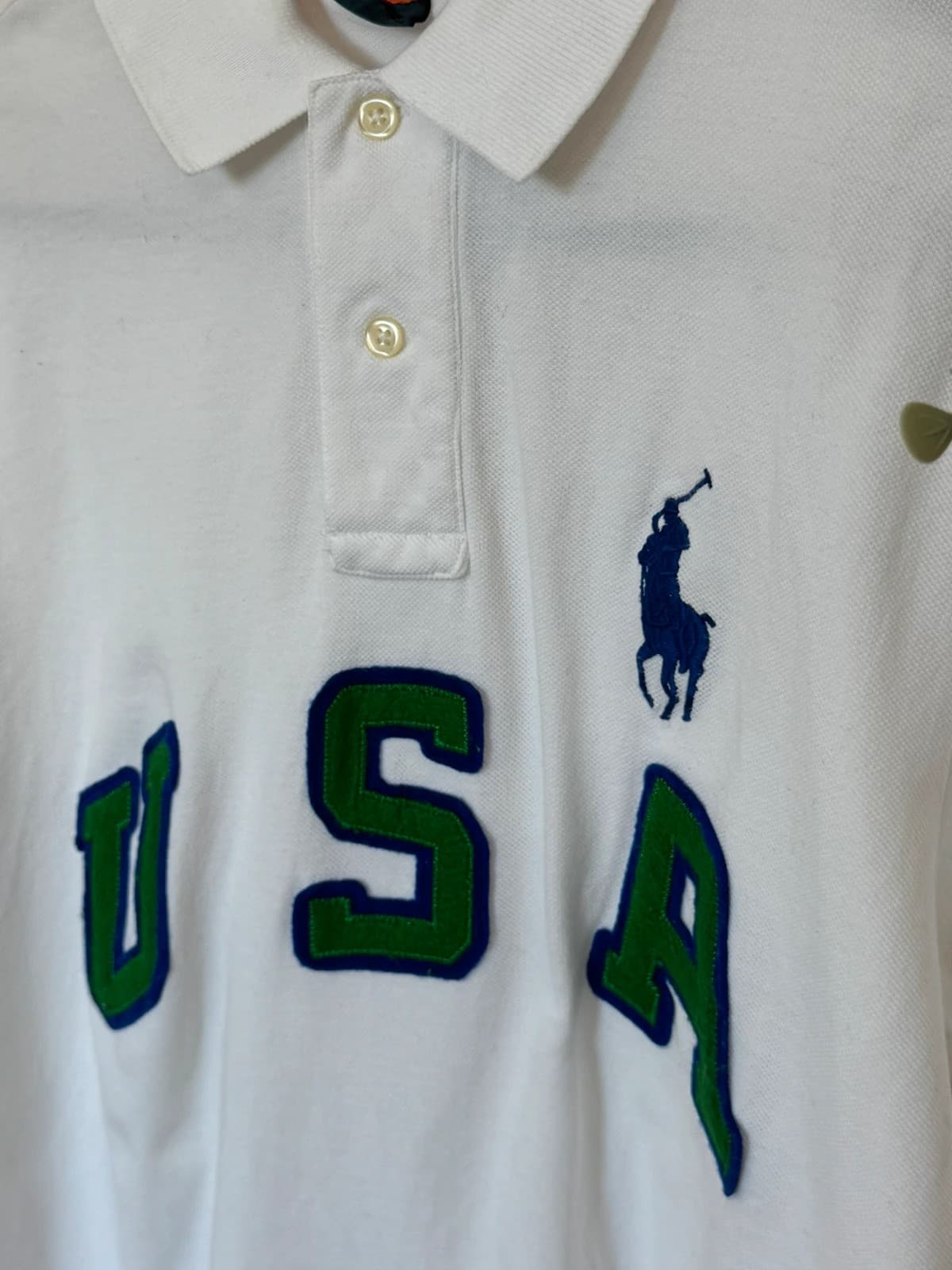 Polo piqué custom fit Polo Ralph Lauren blanc USA taille M - PP2603355 - Photo 4/9