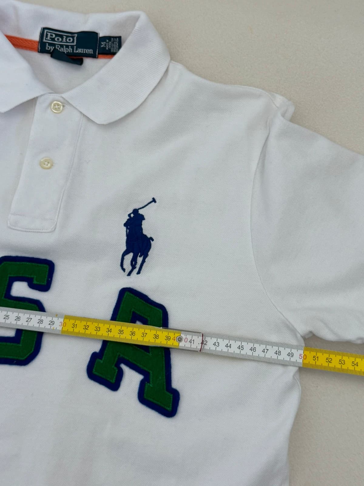Polo piqué custom fit Polo Ralph Lauren blanc USA taille M - PP2603355 - Photo 8/9
