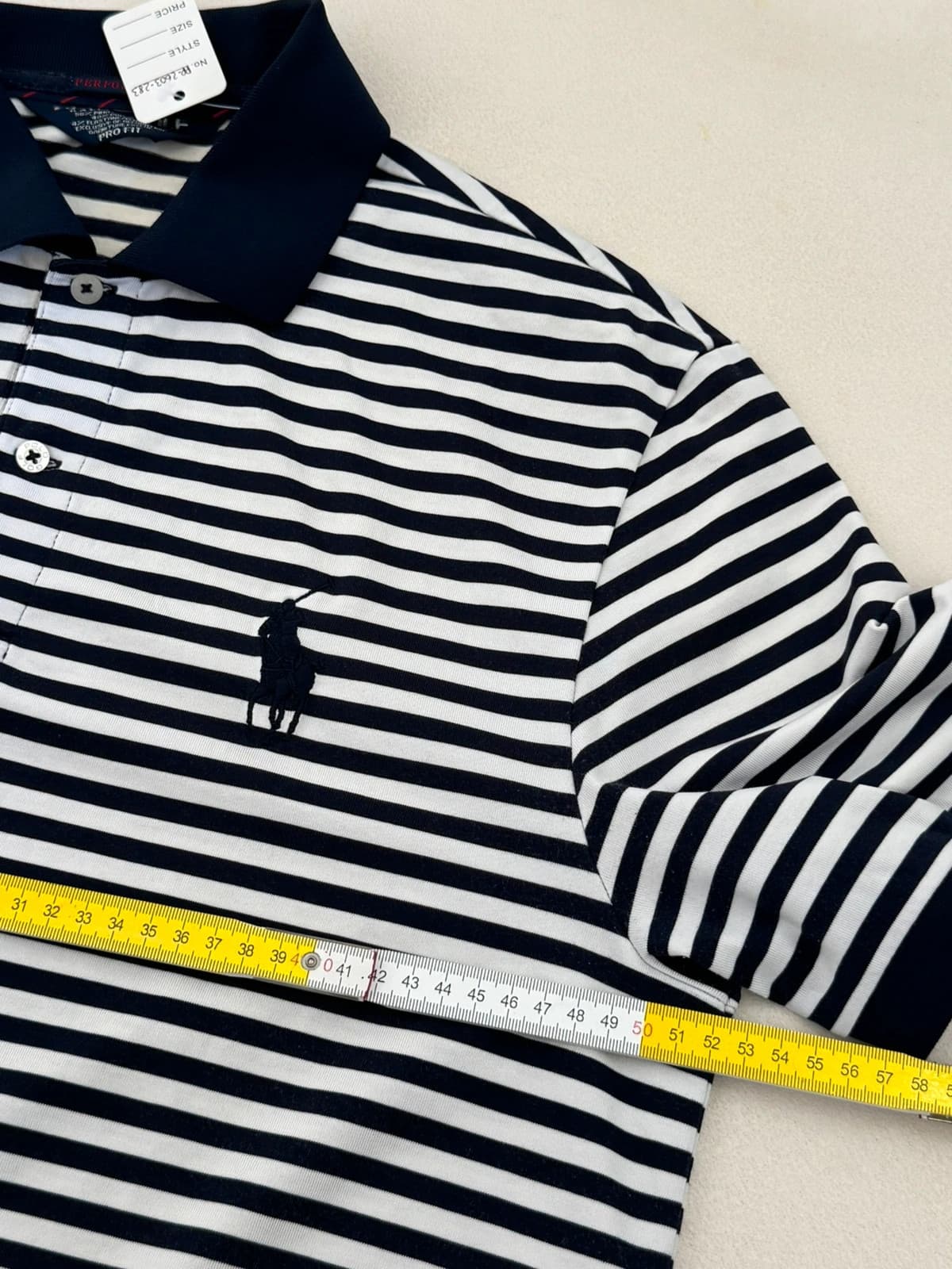 Polo golf rayé performance Polo Ralph Lauren bleu blanc taille M - PP2603283 - Photo 7/8