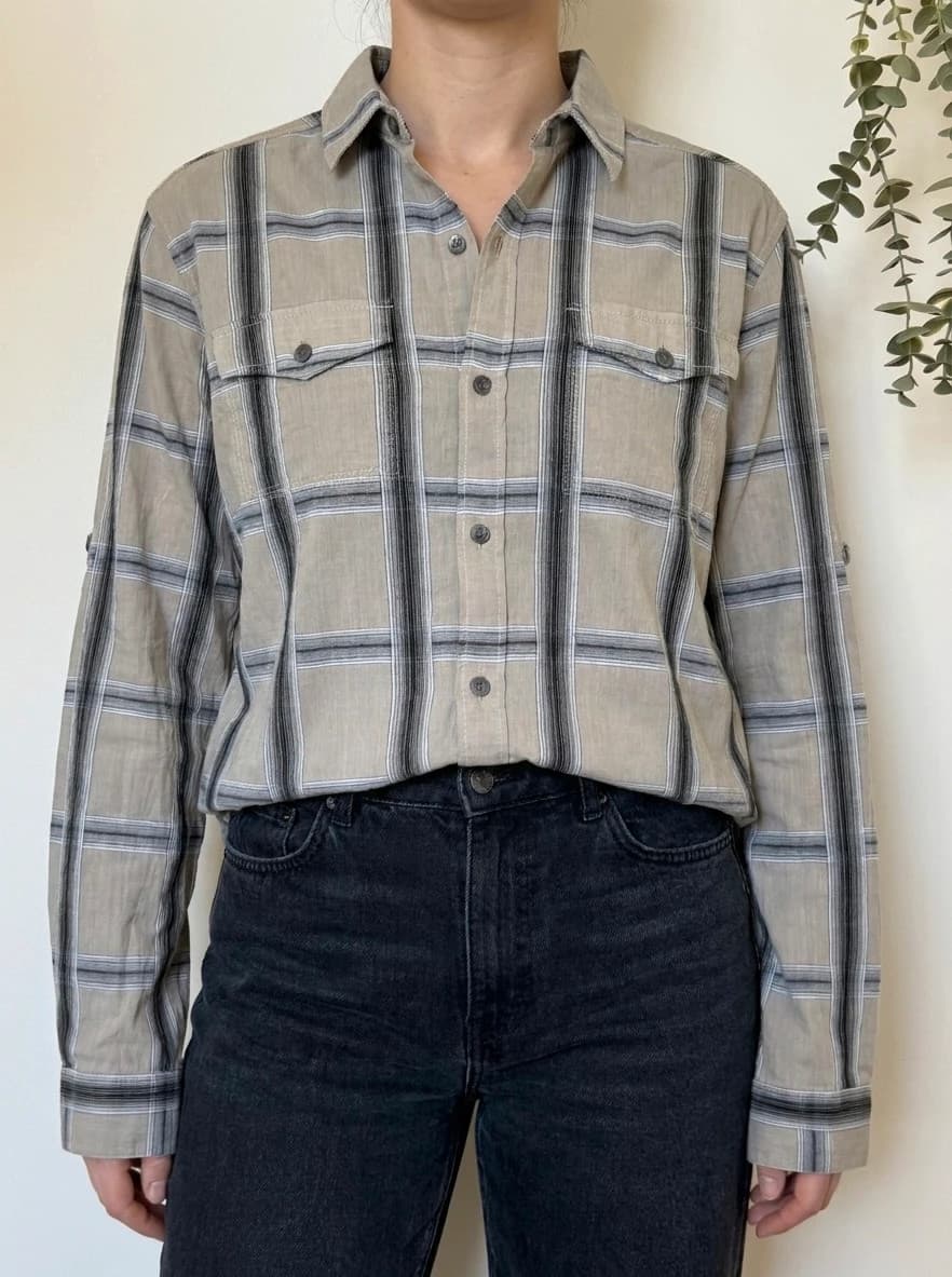 Chemise Kenzo à carreaux beige gris taille M - VG260564 - Photo 1/12