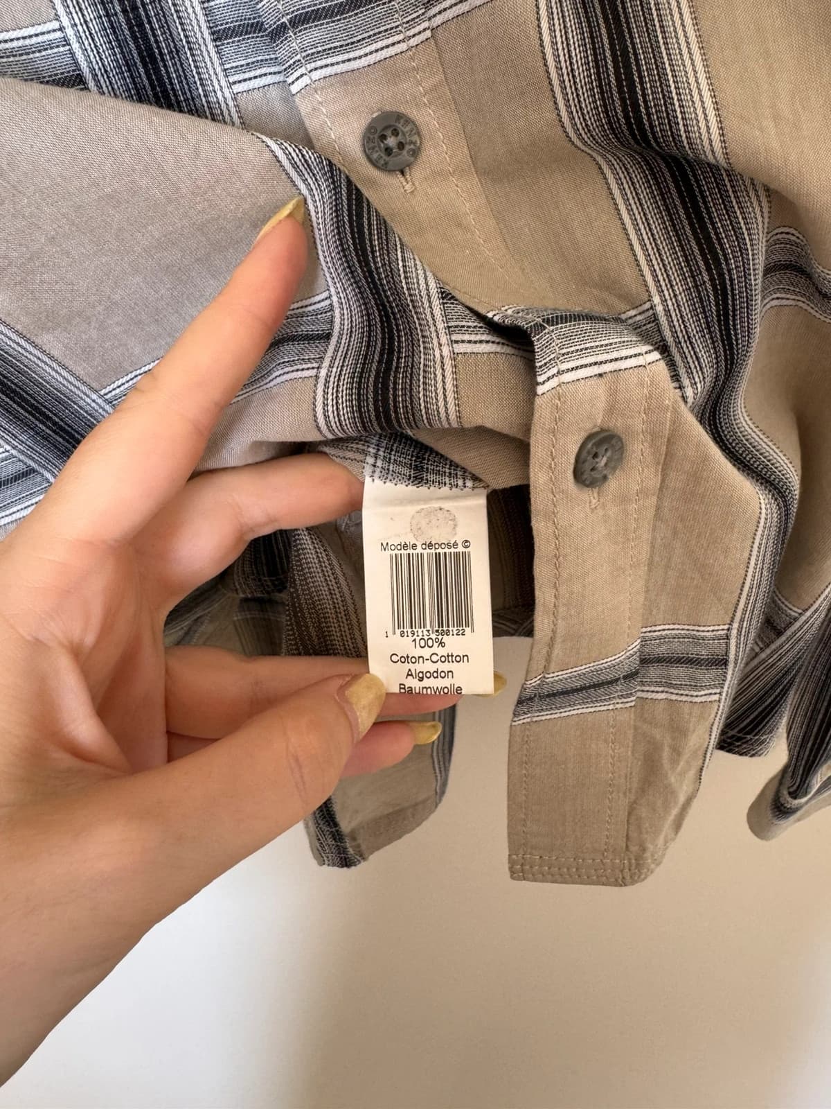 Chemise Kenzo à carreaux beige gris taille M - VG260564 - Photo 6/12