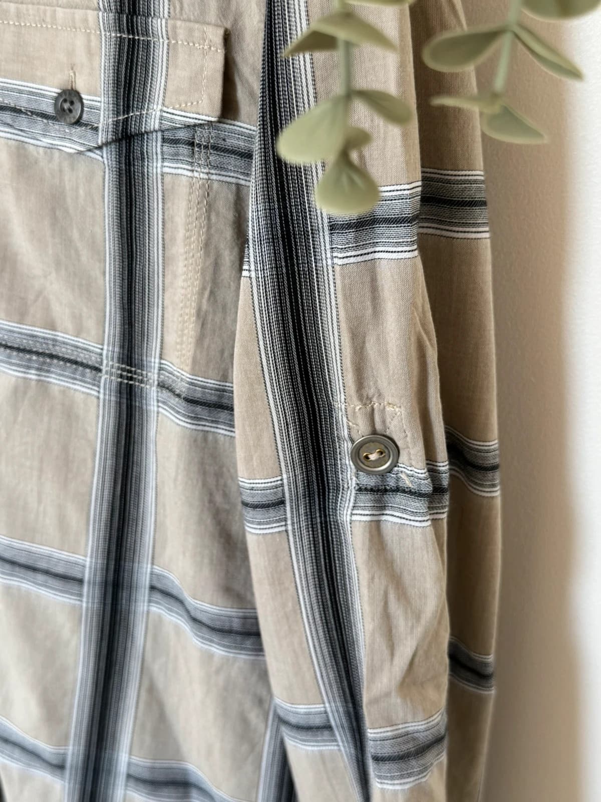 Chemise Kenzo à carreaux beige gris taille M - VG260564 - Photo 7/12