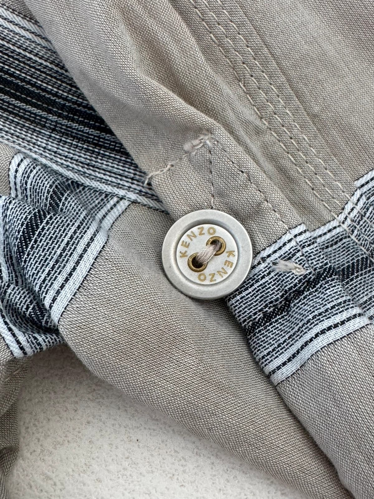 Chemise Kenzo à carreaux beige gris taille M - VG260564 - Photo 9/12