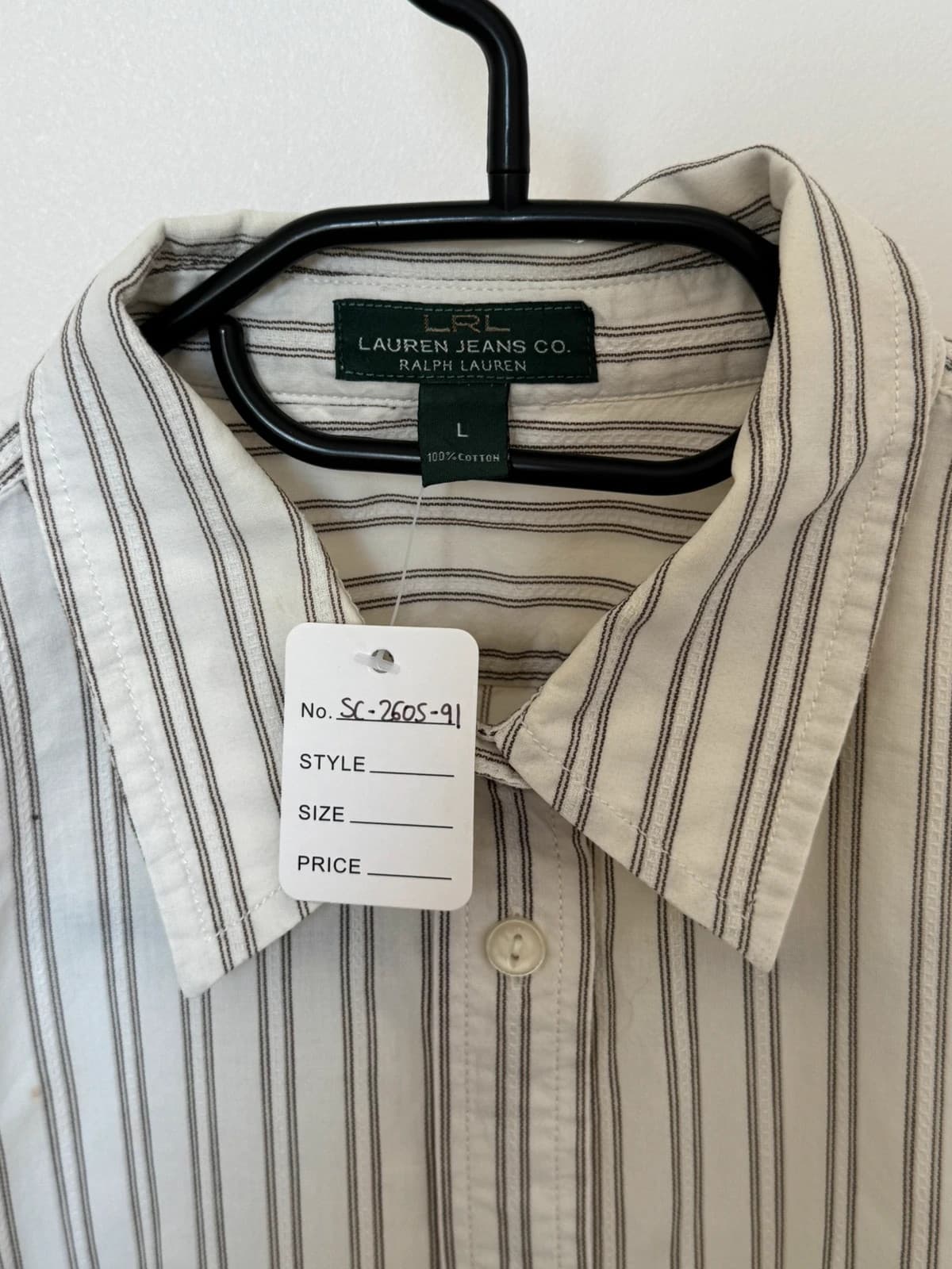 Chemise rayée Lauren Ralph Lauren écru taille L - SC260591 - Photo 5/11