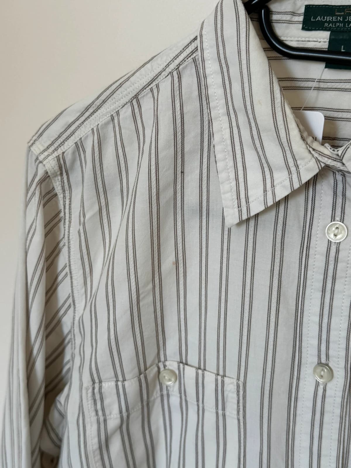 Chemise rayée Lauren Ralph Lauren écru taille L - SC260591 - Photo 6/11