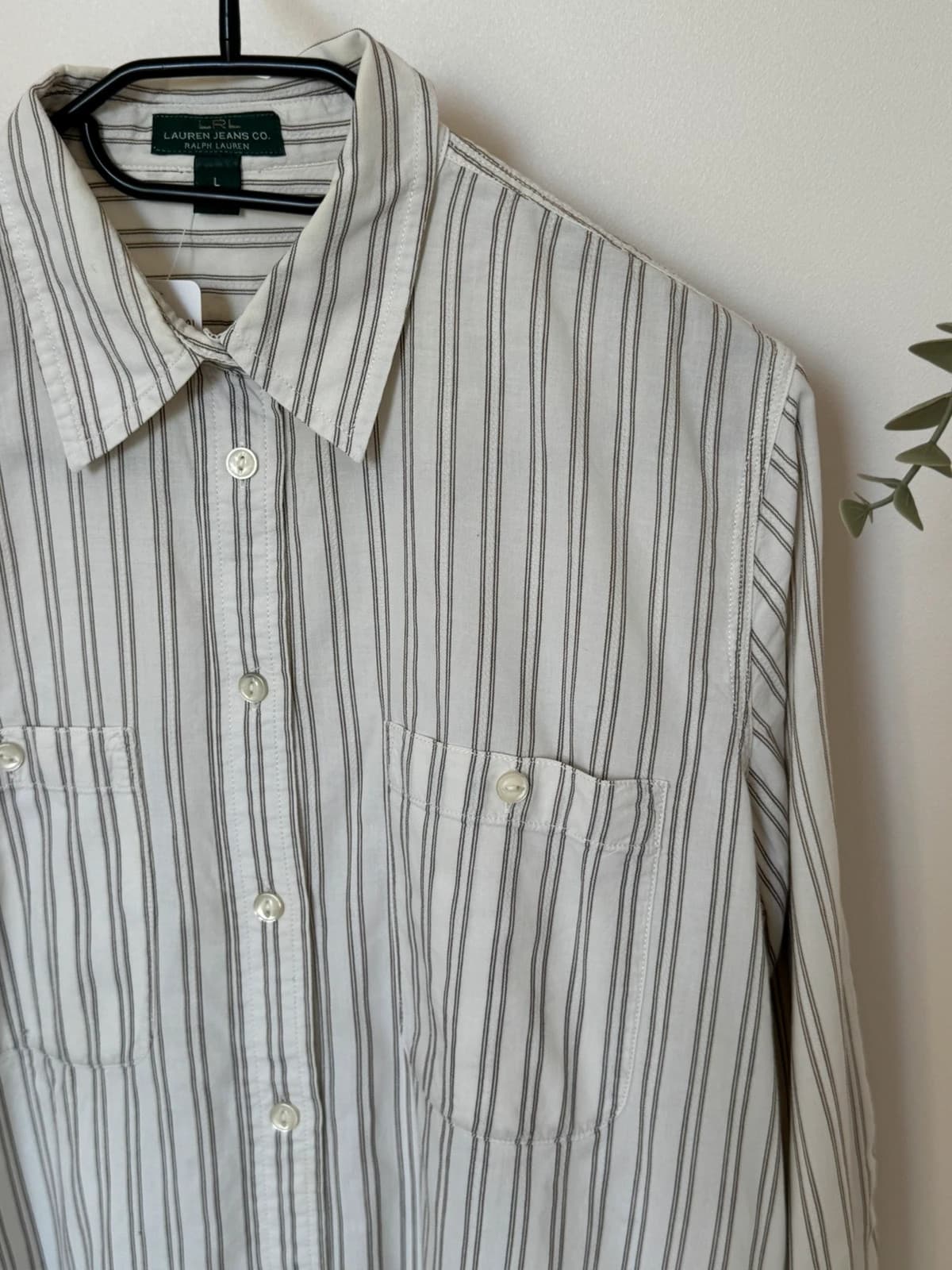 Chemise rayée Lauren Ralph Lauren écru taille L - SC260591 - Photo 8/11