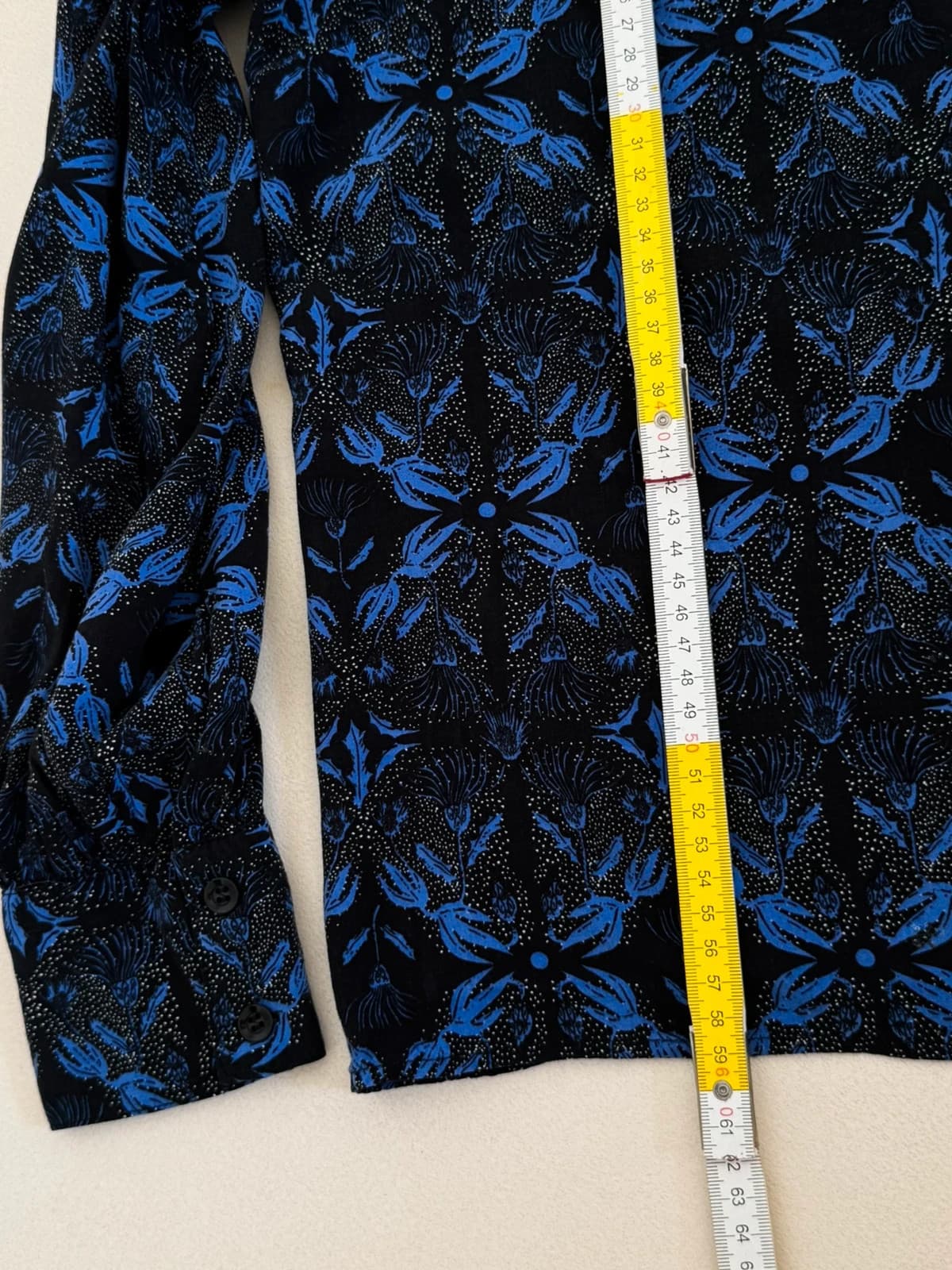 Blouse fluide La Fée Maraboutée imprimé floral noir bleu taille 38/M - SC260598 - Photo 7/7