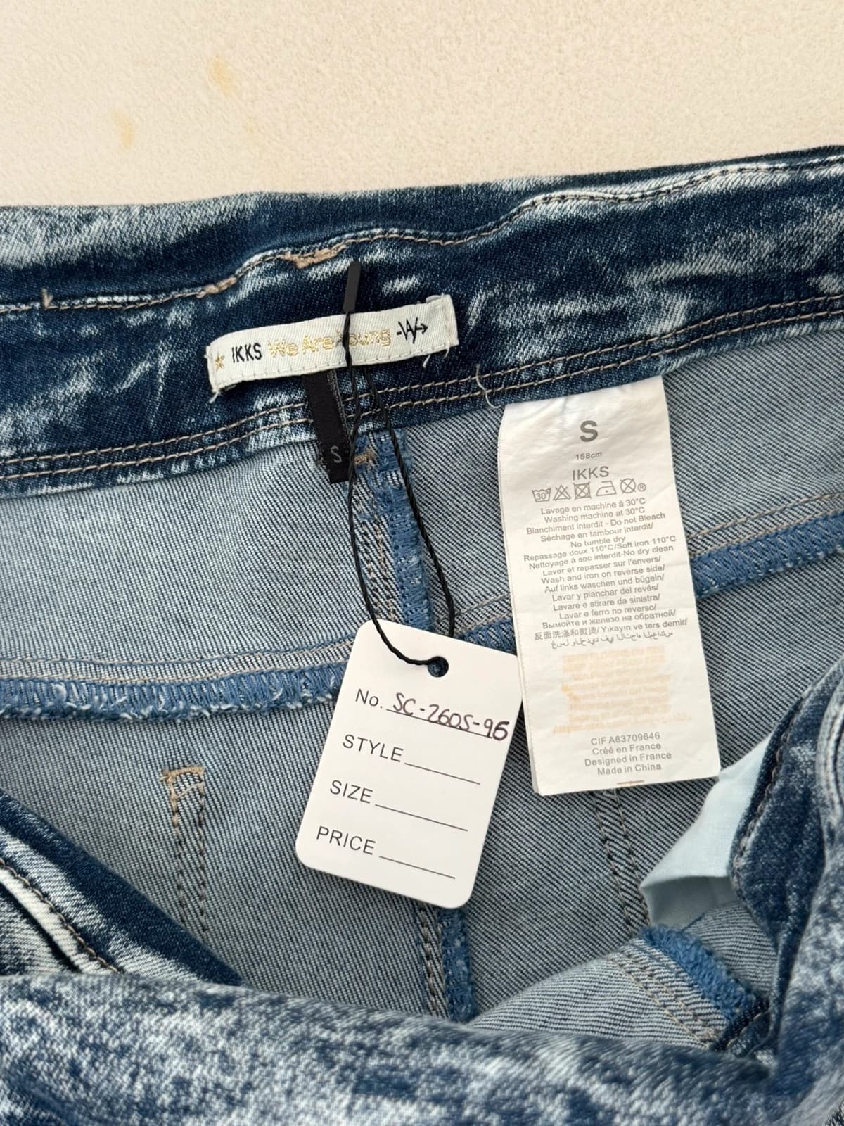 Salopette short denim IKKS bleu chiné taille S - SC260596 - Photo 9/11