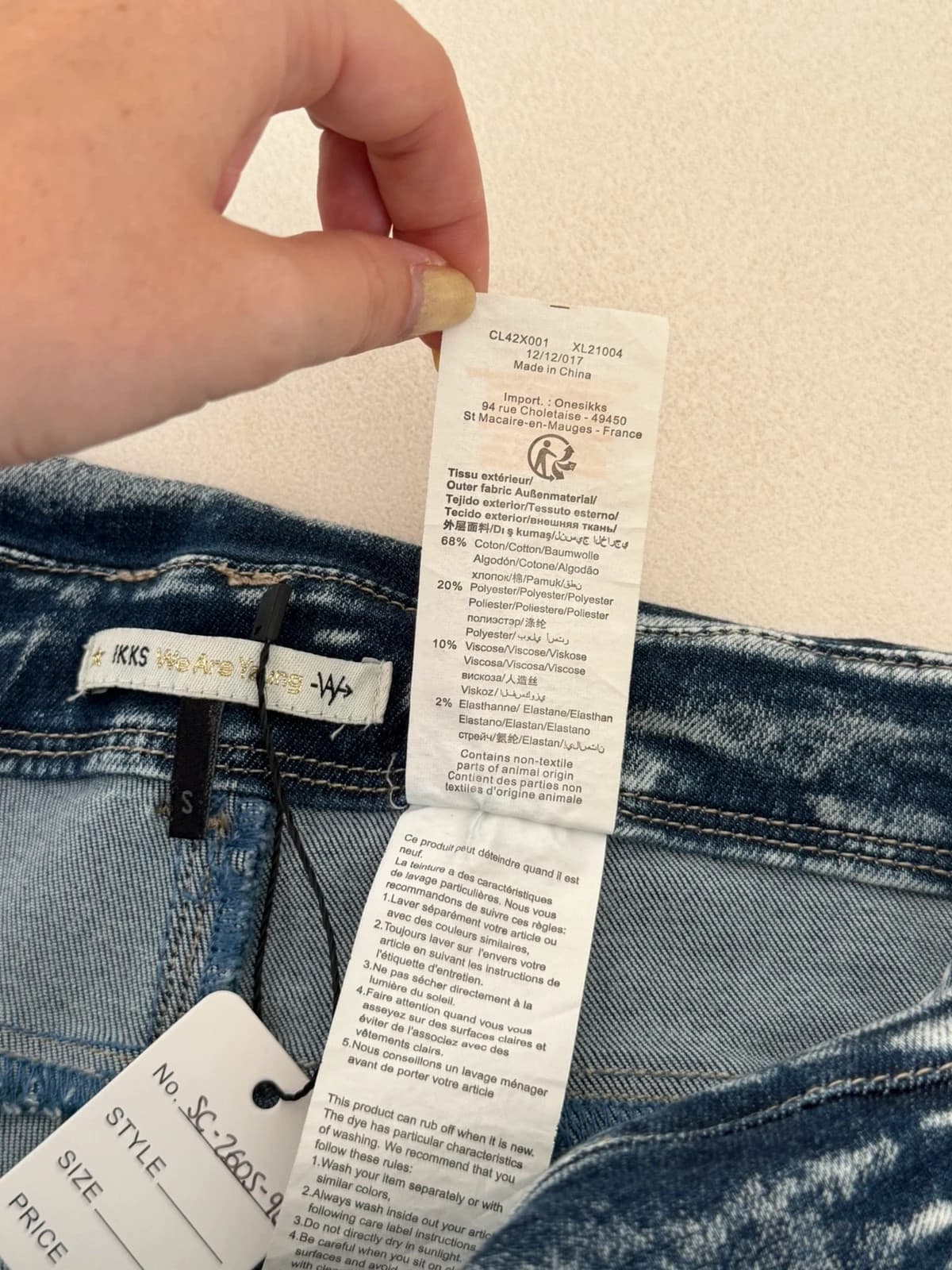 Salopette short denim IKKS bleu chiné taille S - SC260596 - Photo 10/11
