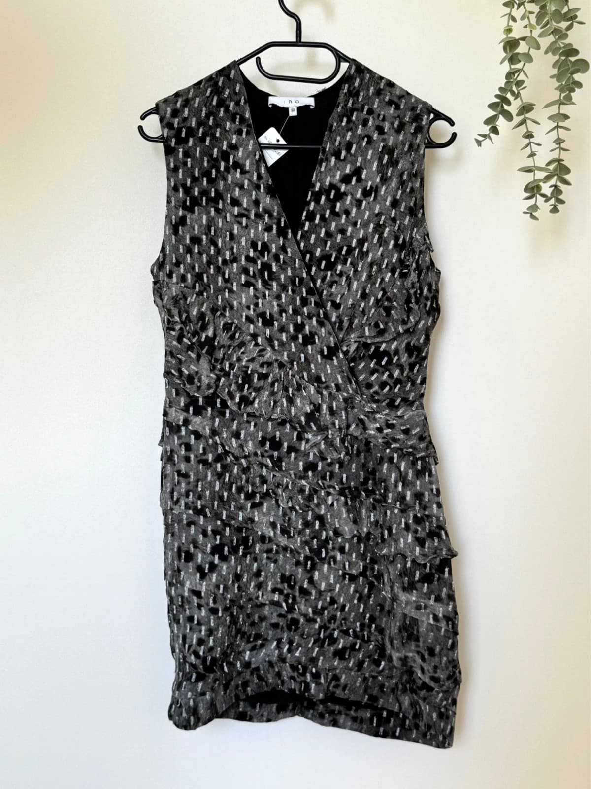 Robe portefeuille IRO Corie lurex sans manches gris noir argenté taille 38/M - VG260561 - Photo 2/9