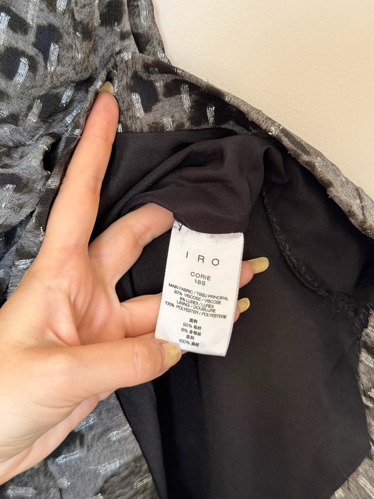 Robe portefeuille IRO Corie lurex sans manches gris noir argenté taille 38/M - VG260561 - Photo 4/9