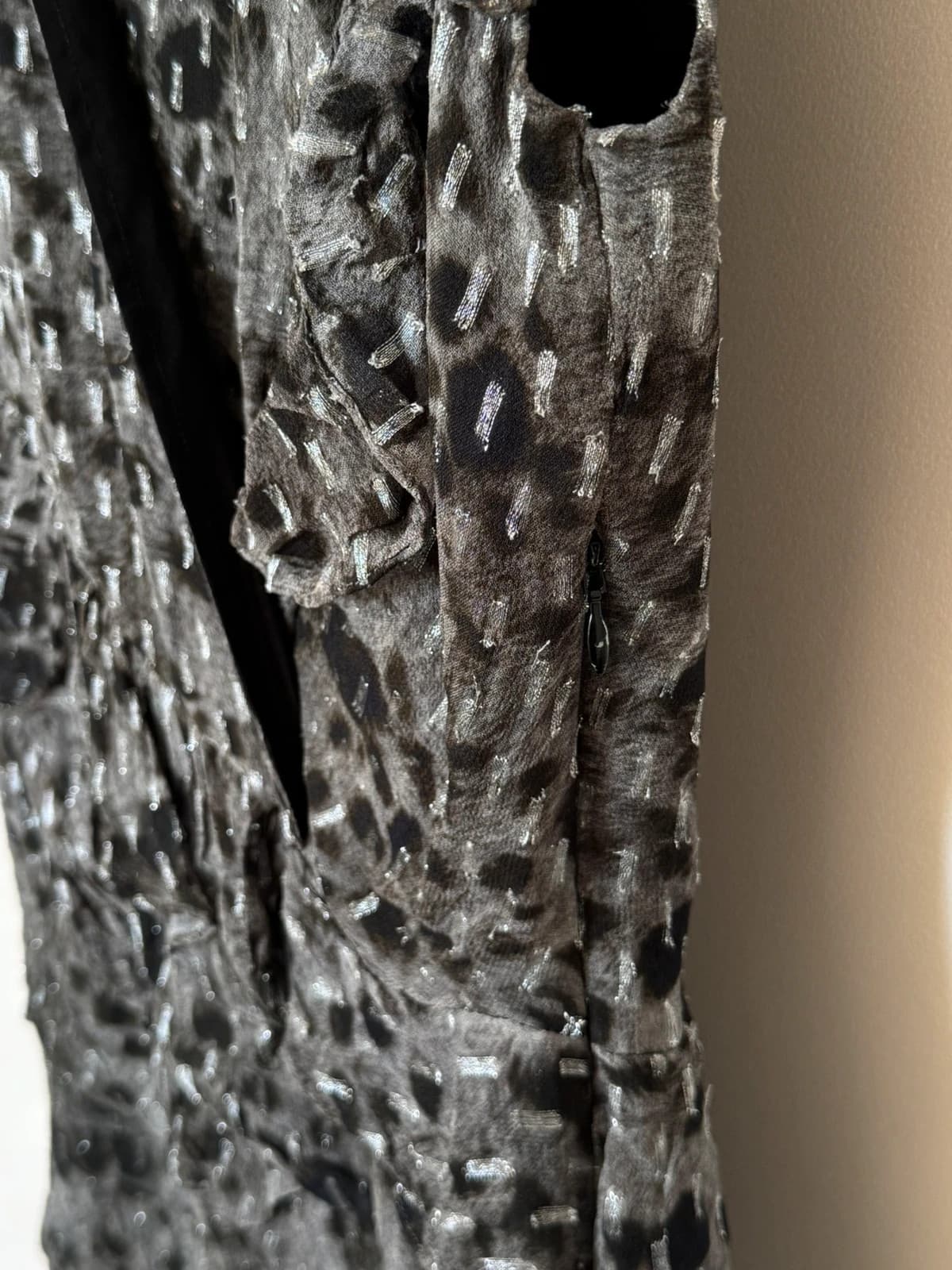 Robe portefeuille IRO Corie lurex sans manches gris noir argenté taille 38/M - VG260561 - Photo 5/9