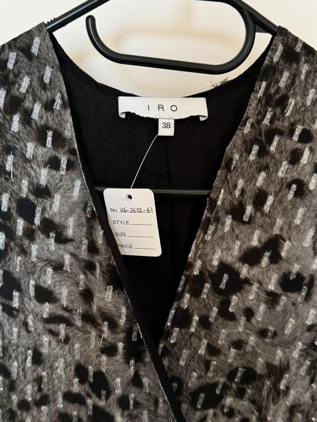 Robe portefeuille IRO Corie lurex sans manches gris noir argenté taille 38/M - VG260561 - Photo 6/9