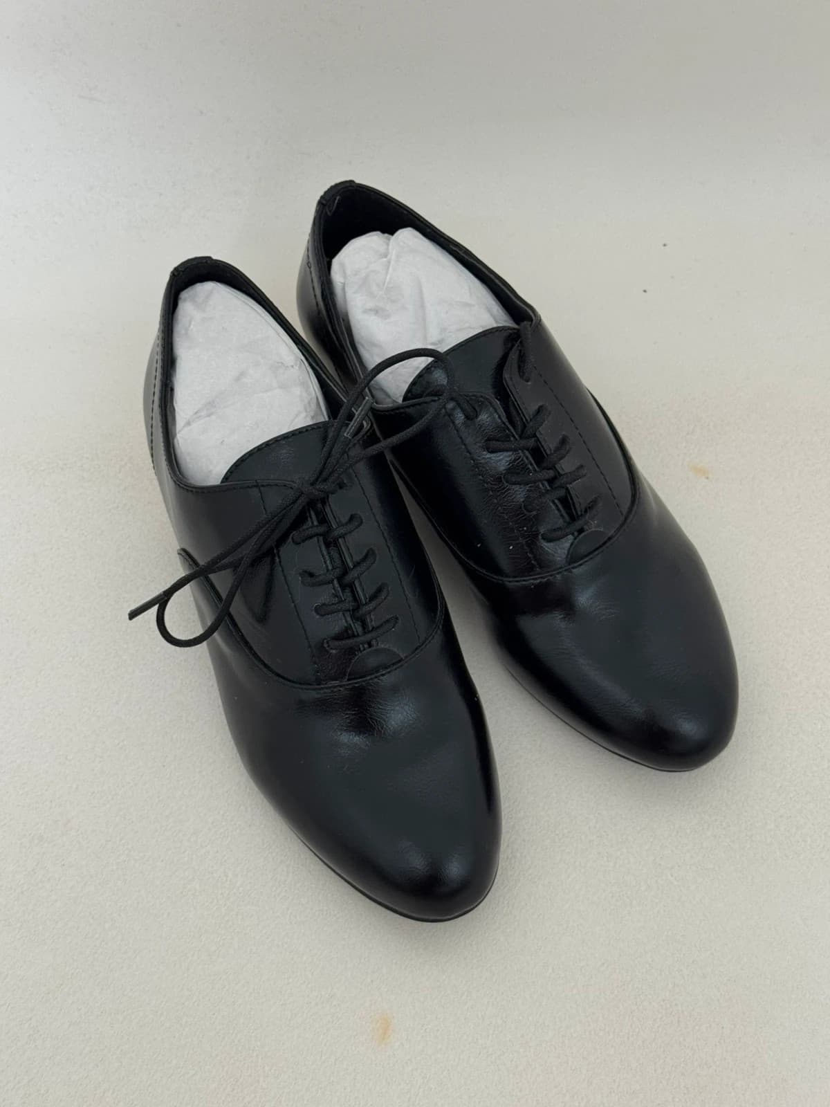 Derbies Naf Naf cuir noir talon doré taille 37 - Photo 3/7