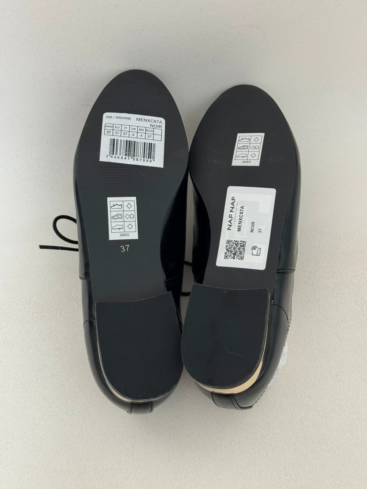 Derbies Naf Naf cuir noir talon doré taille 37 - Photo 5/7
