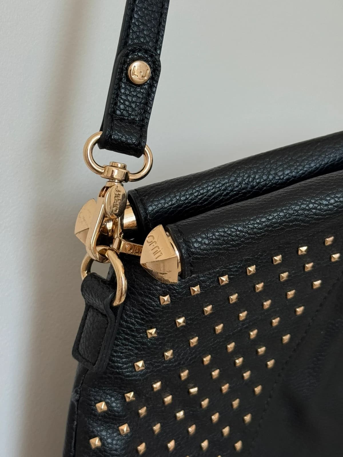 Sac à main bandoulière Liu Jo noir clous dorés - Photo 8/18