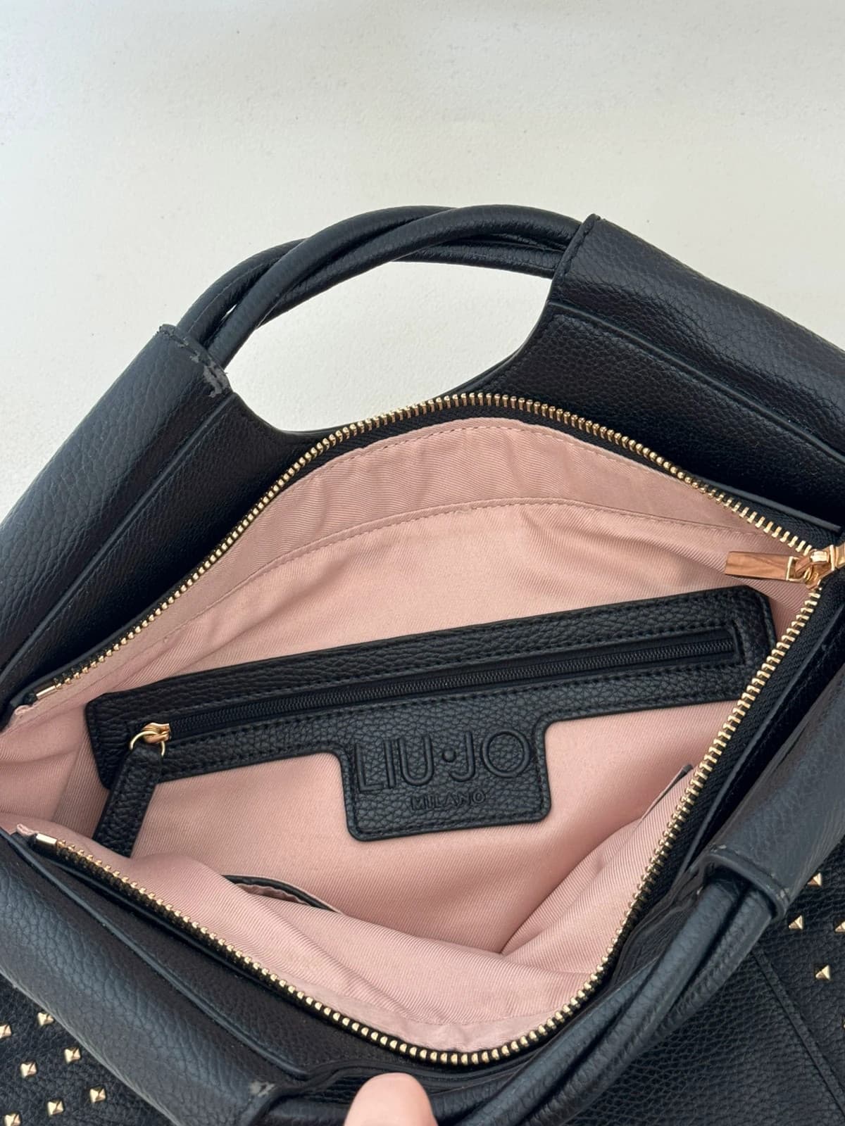 Sac à main bandoulière Liu Jo noir clous dorés - Photo 13/18