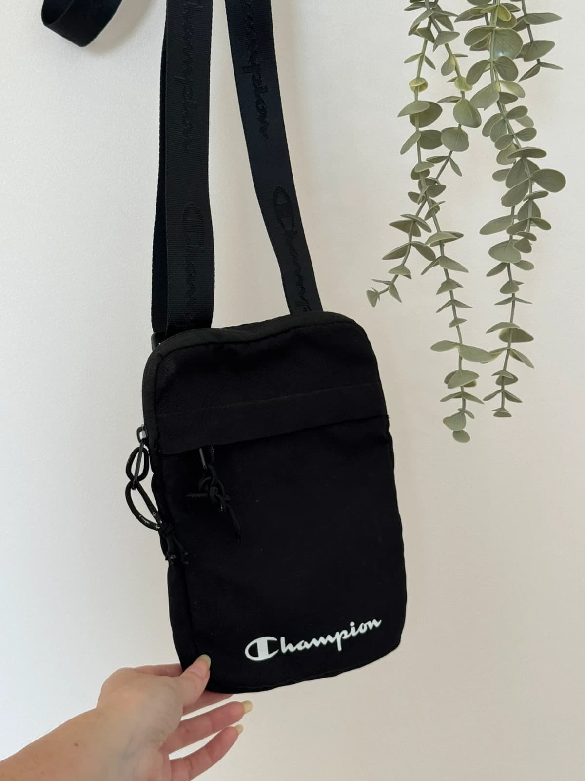 Sacoche bandoulière Champion noire logo blanc one size streetwear - Photo 2/10