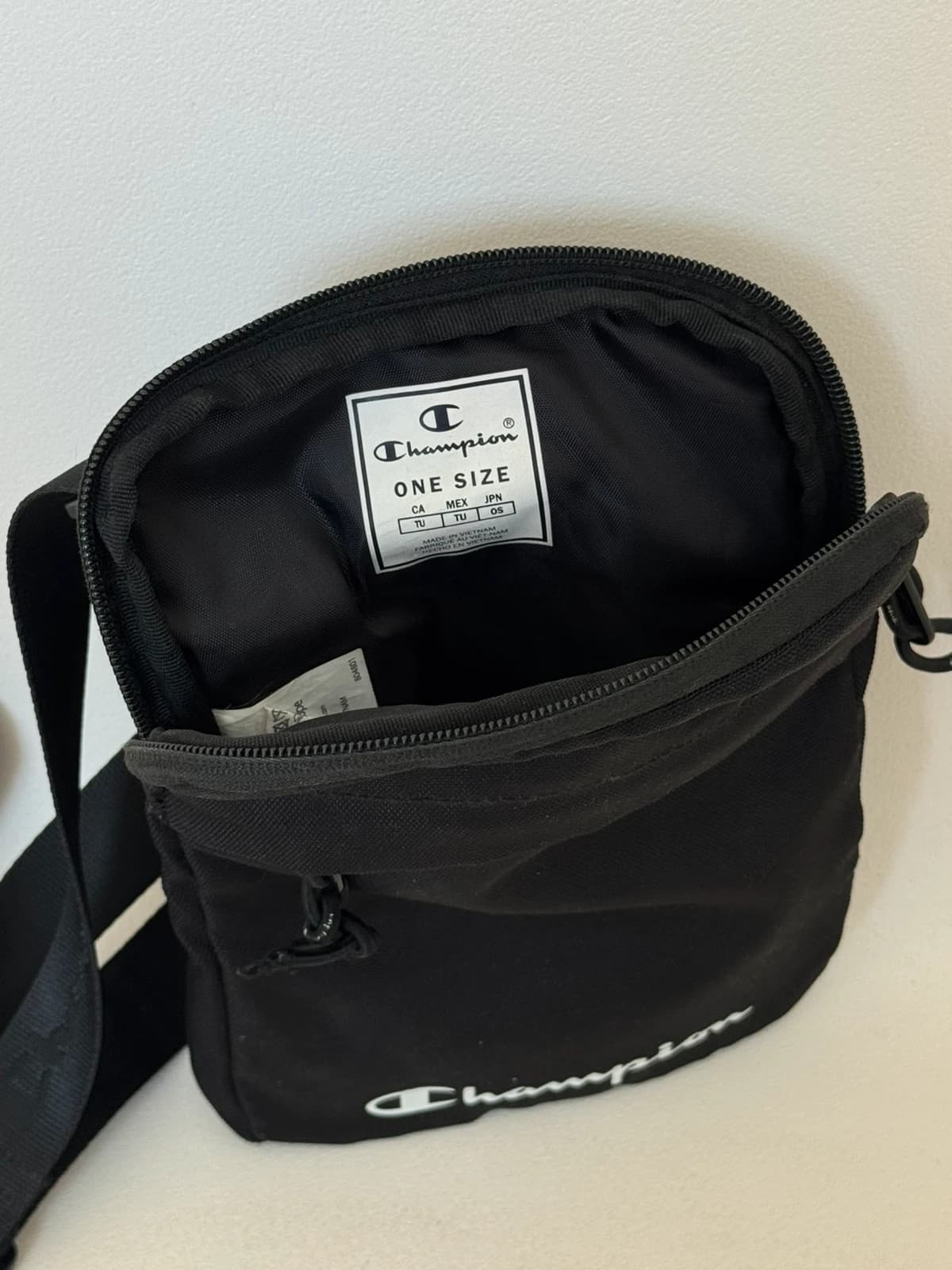 Sacoche bandoulière Champion noire logo blanc one size streetwear - Photo 7/10