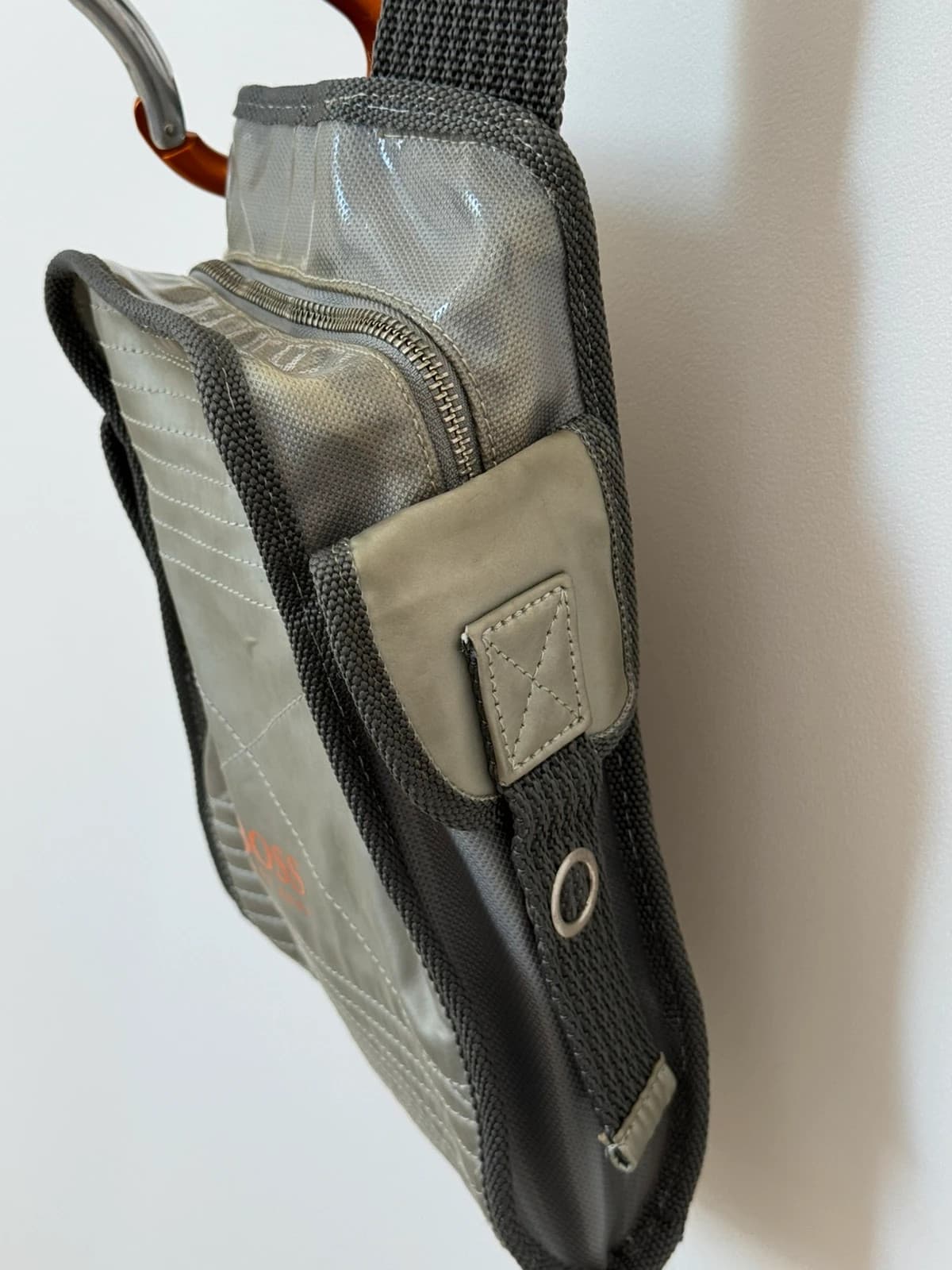 Sac bandoulière vintage BOSS Orange Hugo Boss gris kaki techwear Y2K - Photo 7/12