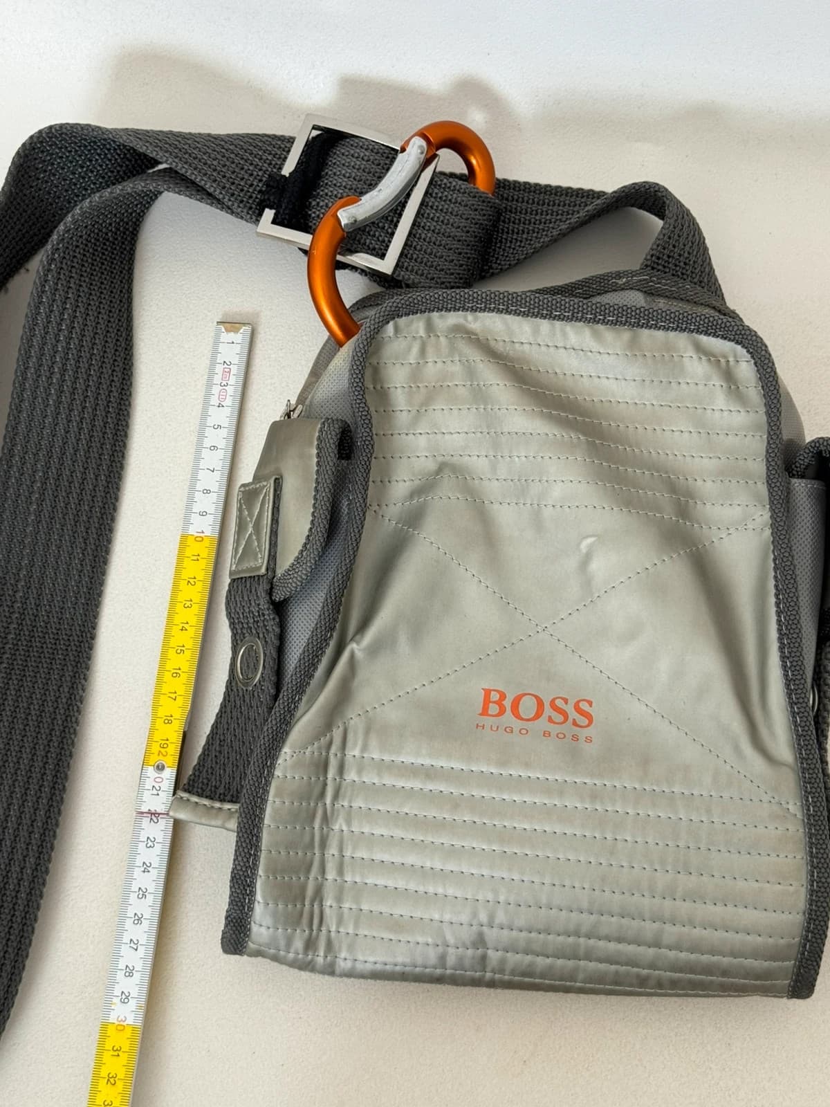 Sac bandoulière vintage BOSS Orange Hugo Boss gris kaki techwear Y2K - Photo 10/12
