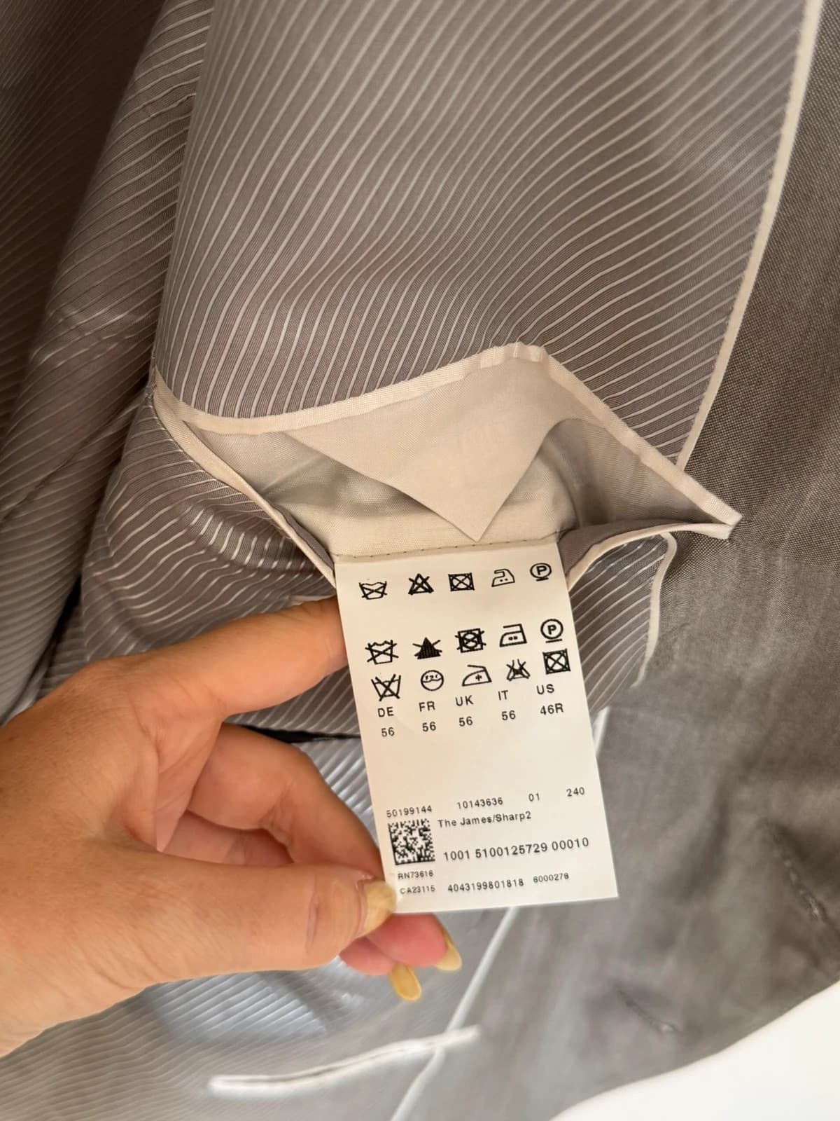 Veste blazer BOSS Hugo Boss gris argenté laine soie taille 56/XL - VG260574 - Photo 7/12