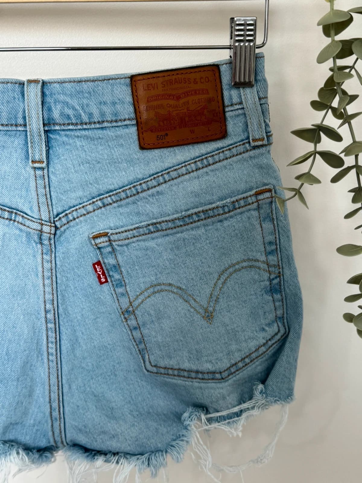 Short en jean Levi's 501 Premium bleu clair bandes logo taille W25/XS - SK260658 - Photo 11/14