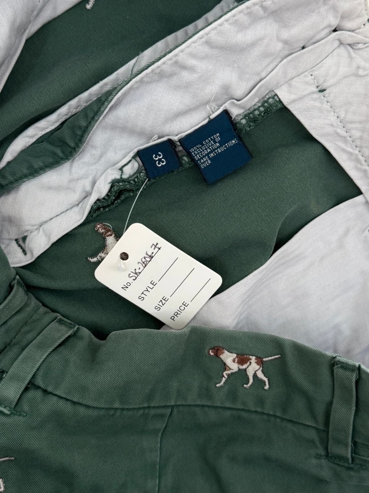 Short chino Polo Ralph Lauren vert brodé chiens taille W33 - SK26067 - Photo 3/10